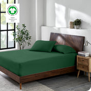 A single organic cotton fitted sheet folded