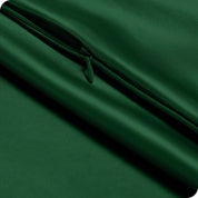 Zipper on a satin pillowcase