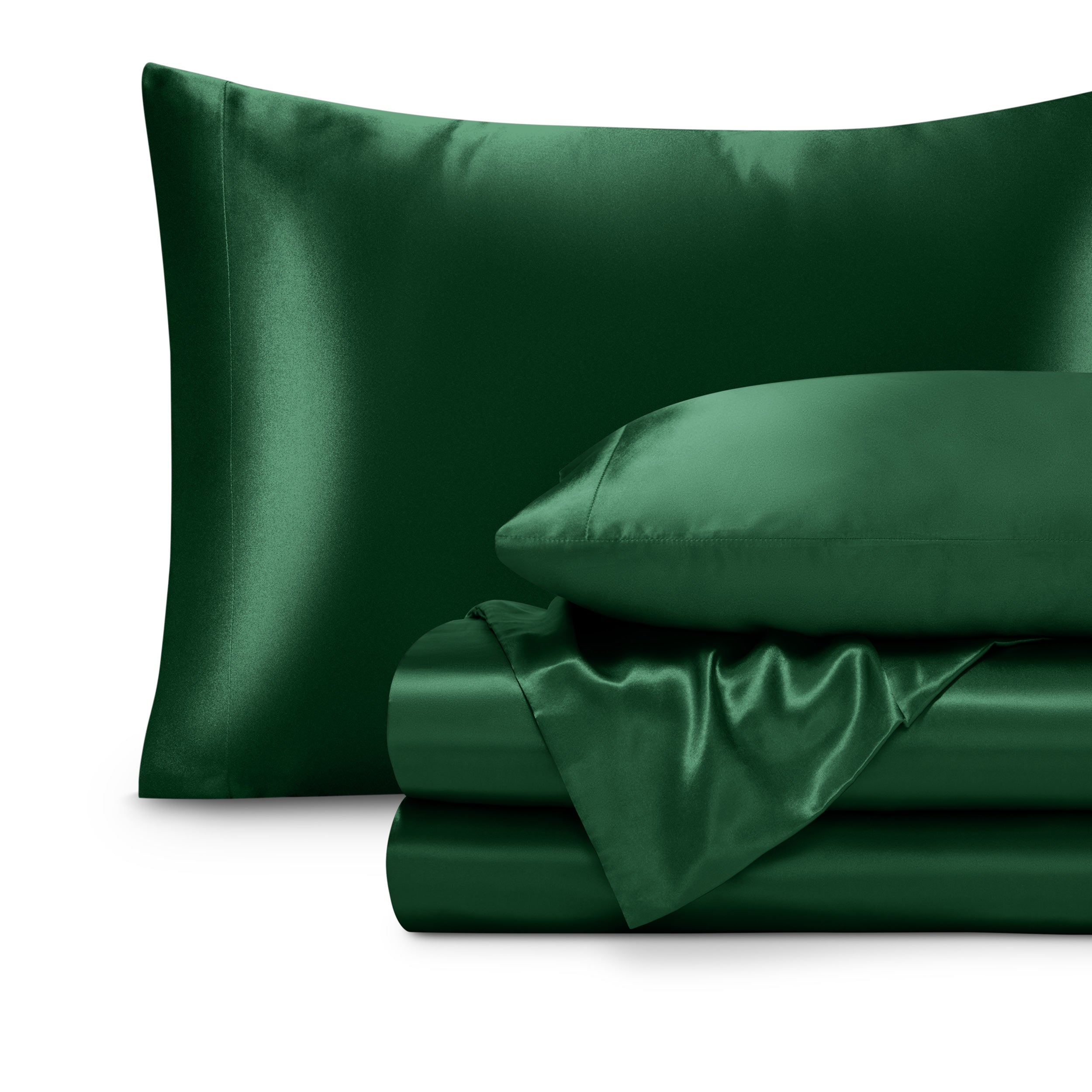 Satin sheets folded and stacked