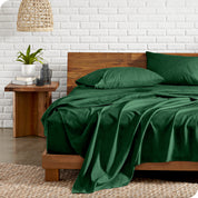 A microfiber sheet set on a bed