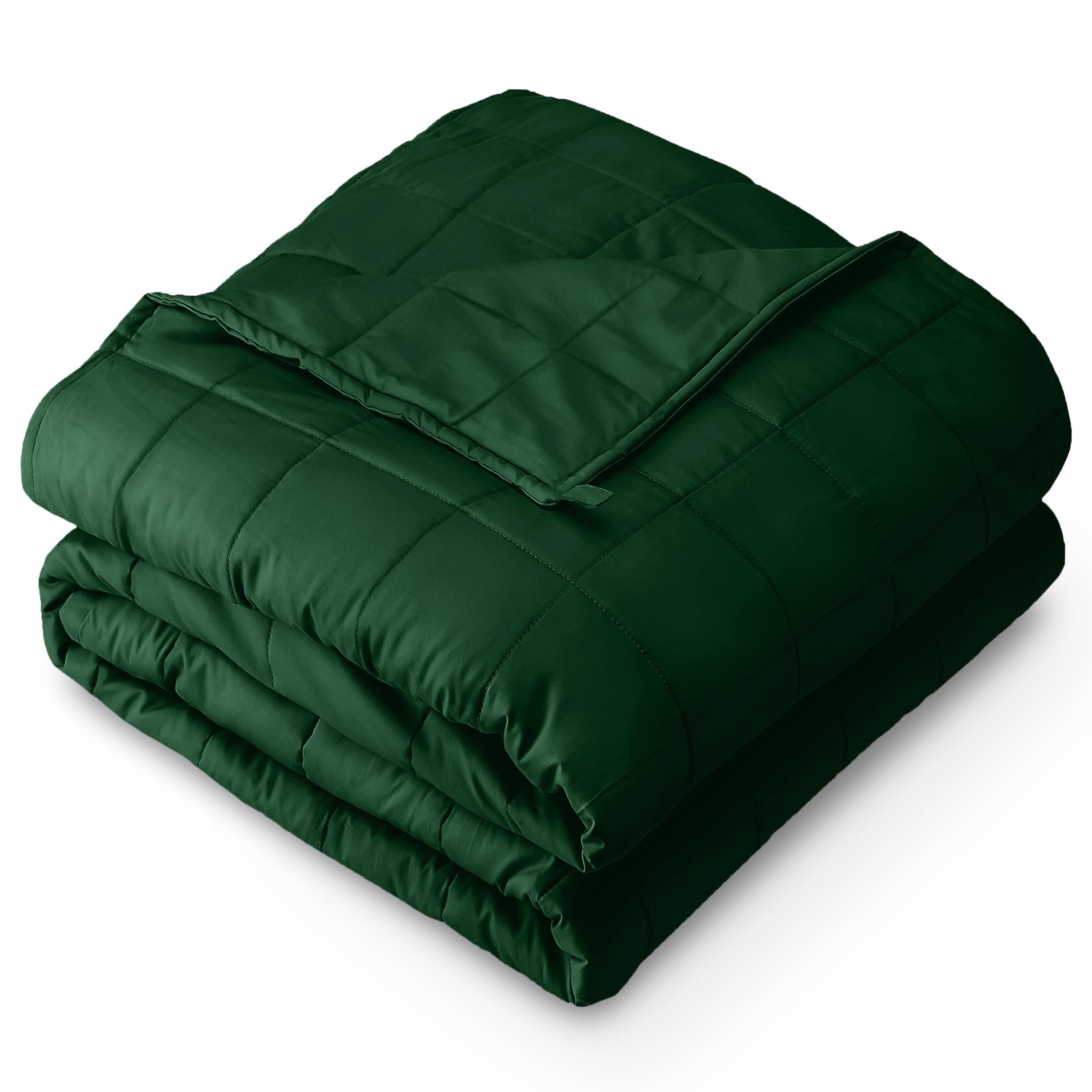 A cotton weighted blanket folded neatly