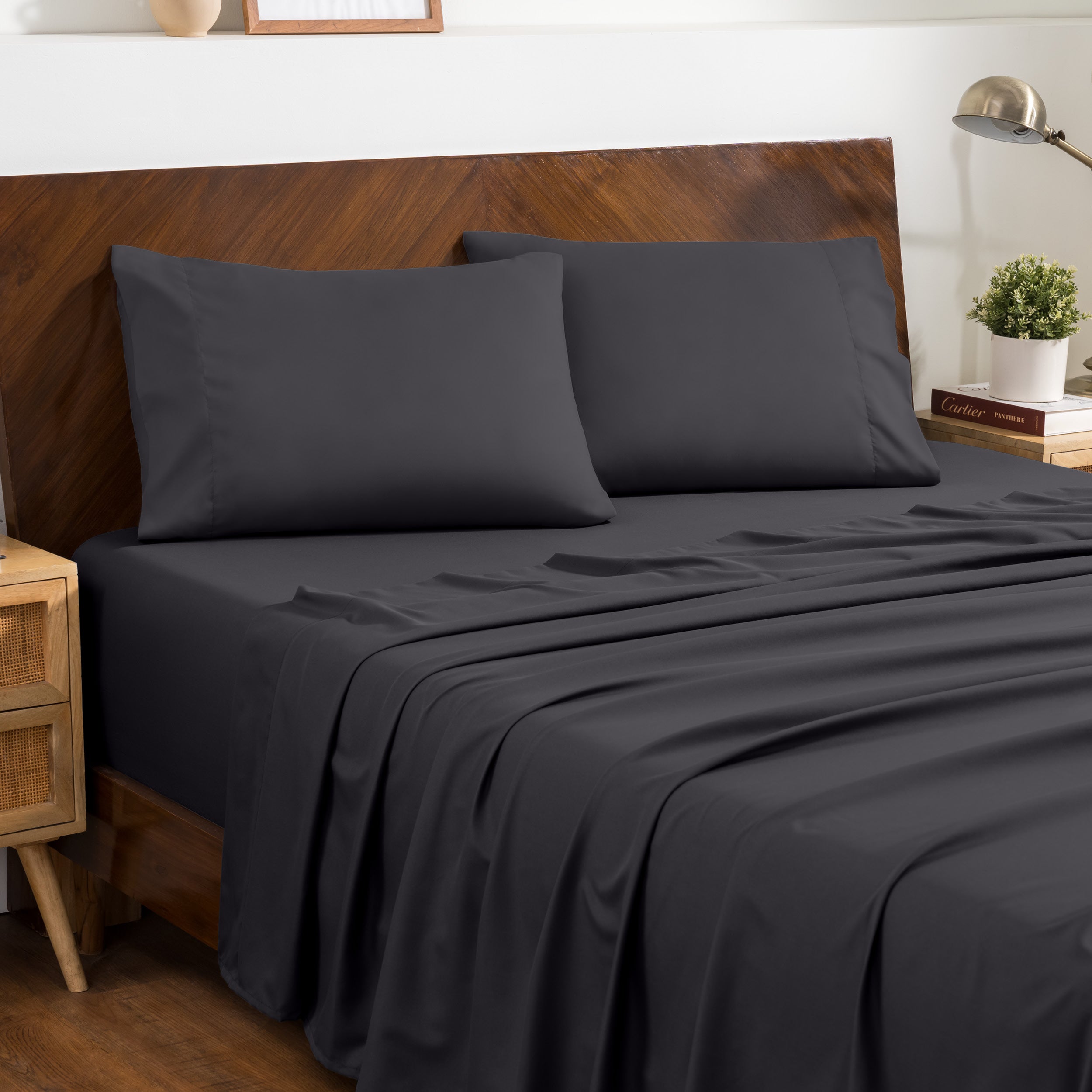 Microfiber envelope pillowcase sheet set