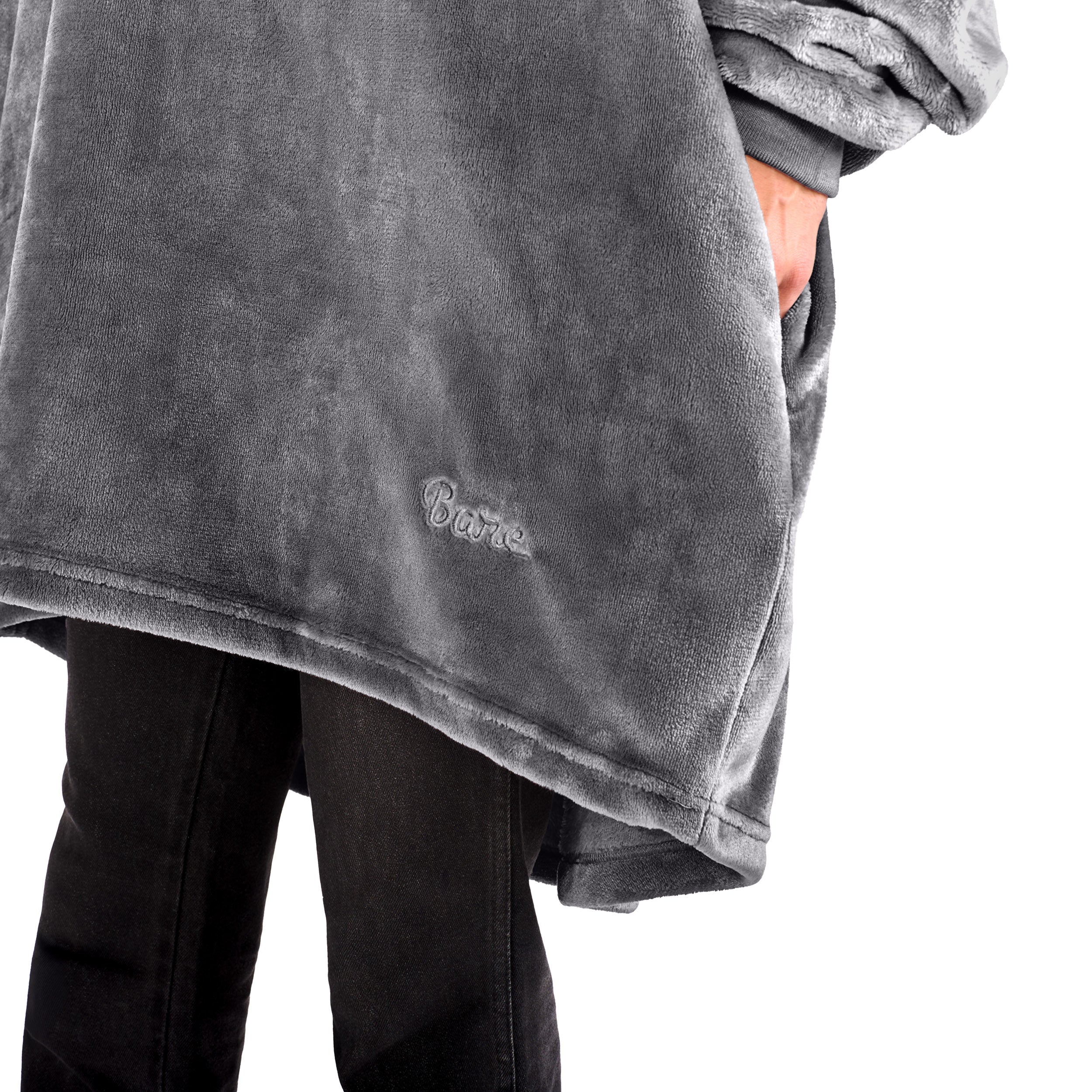 Close up of a microplush wearable blanket