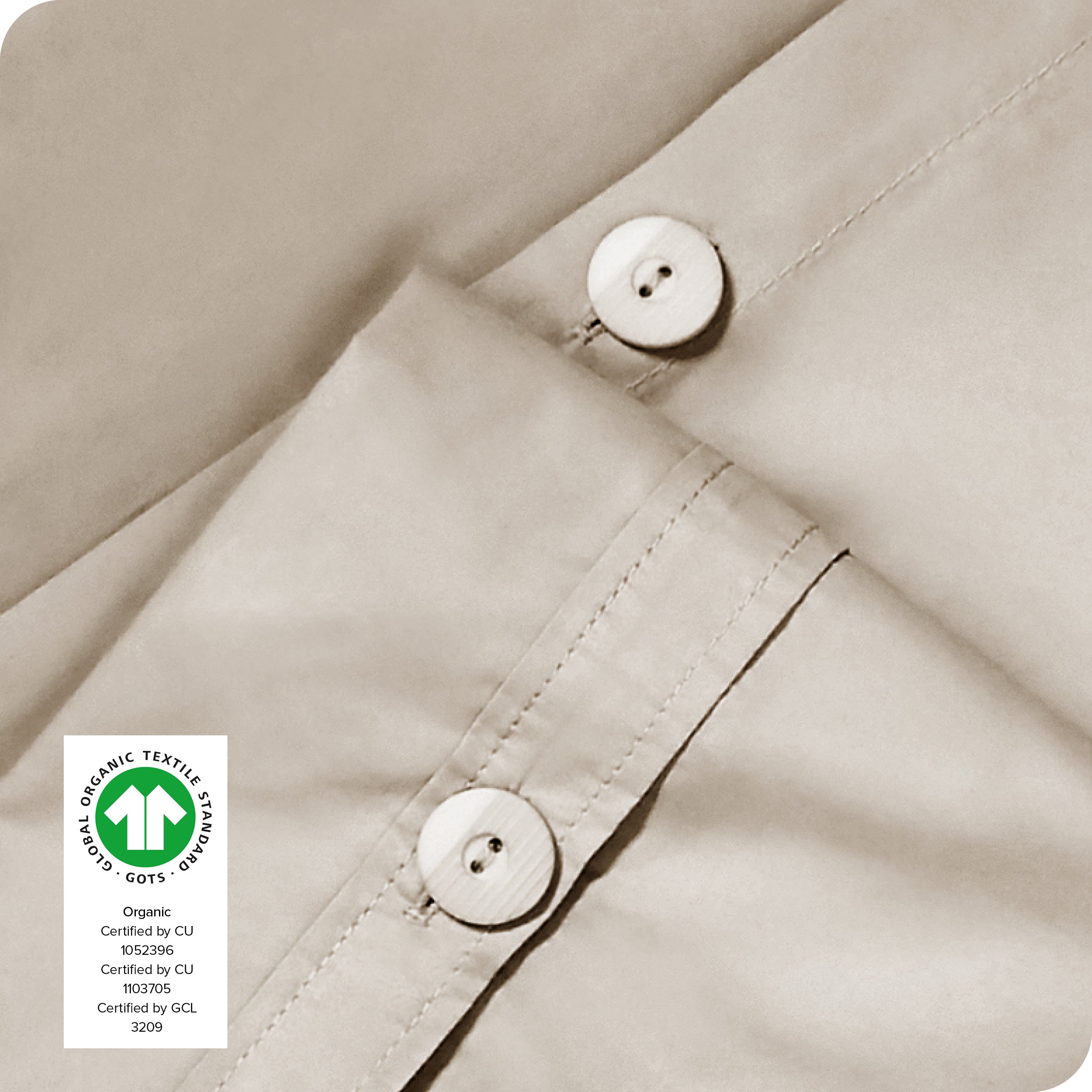 Close up of the buttons for pillow shams