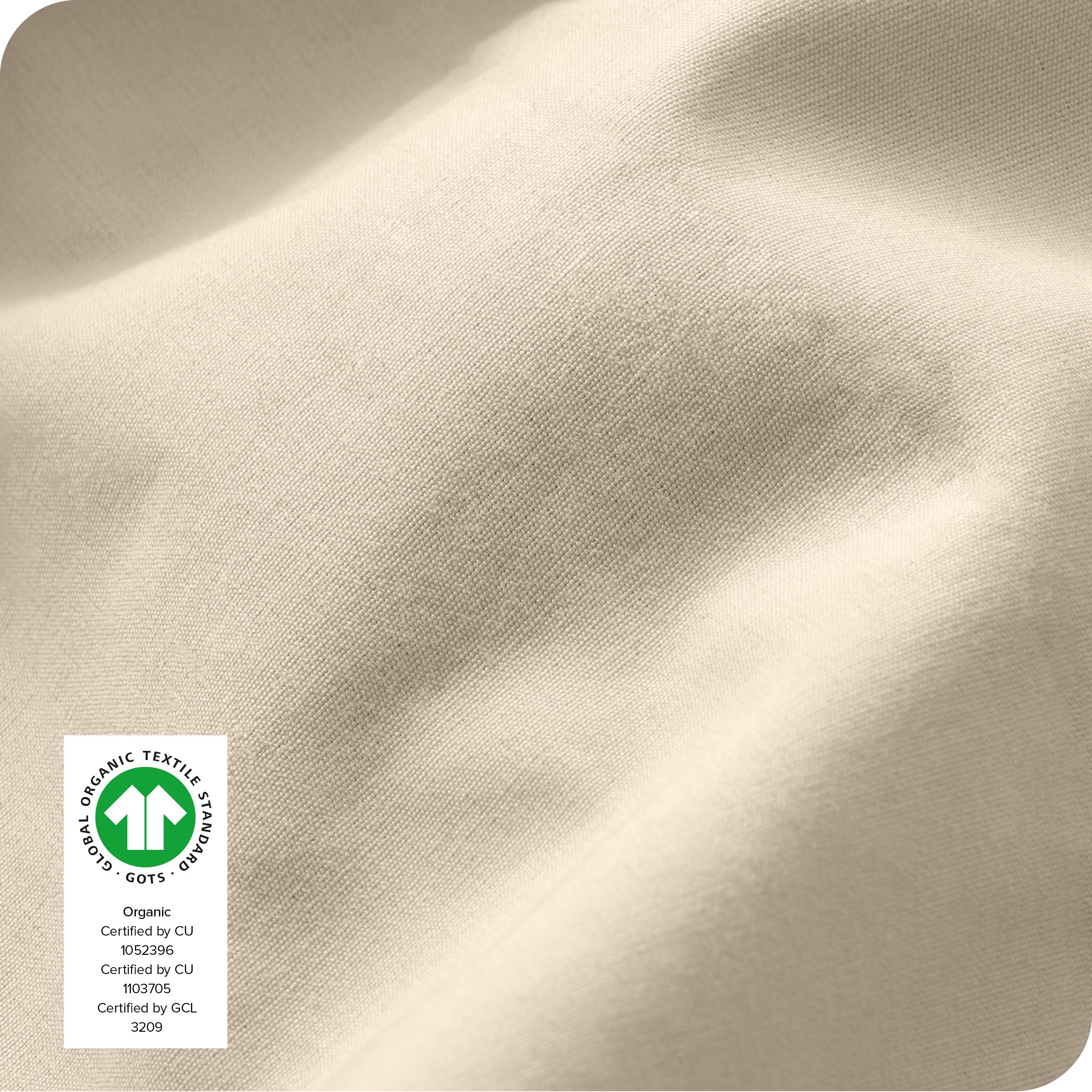 Close up of the percale fitted sheet fabric