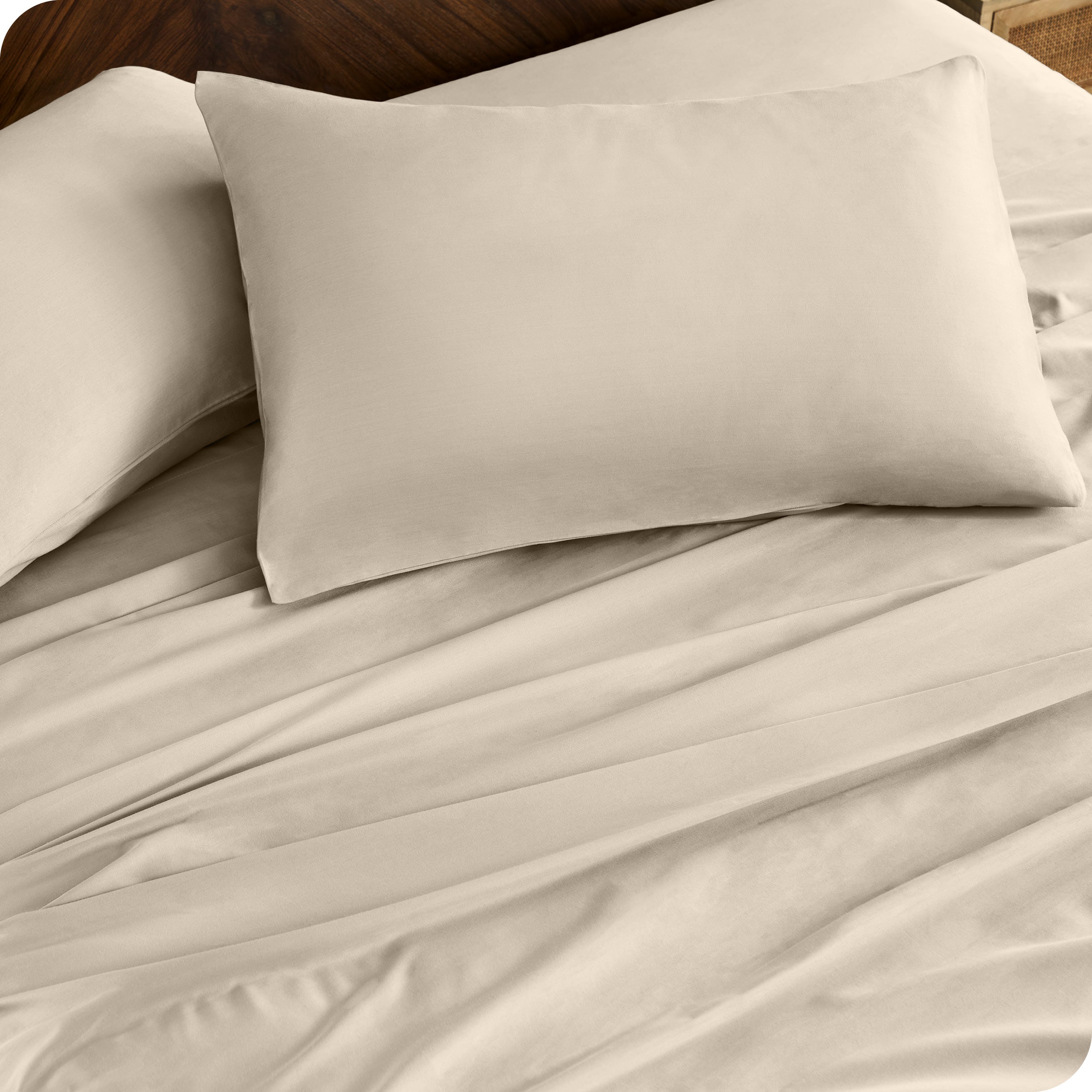 Close up of matching pillowcases and sheets