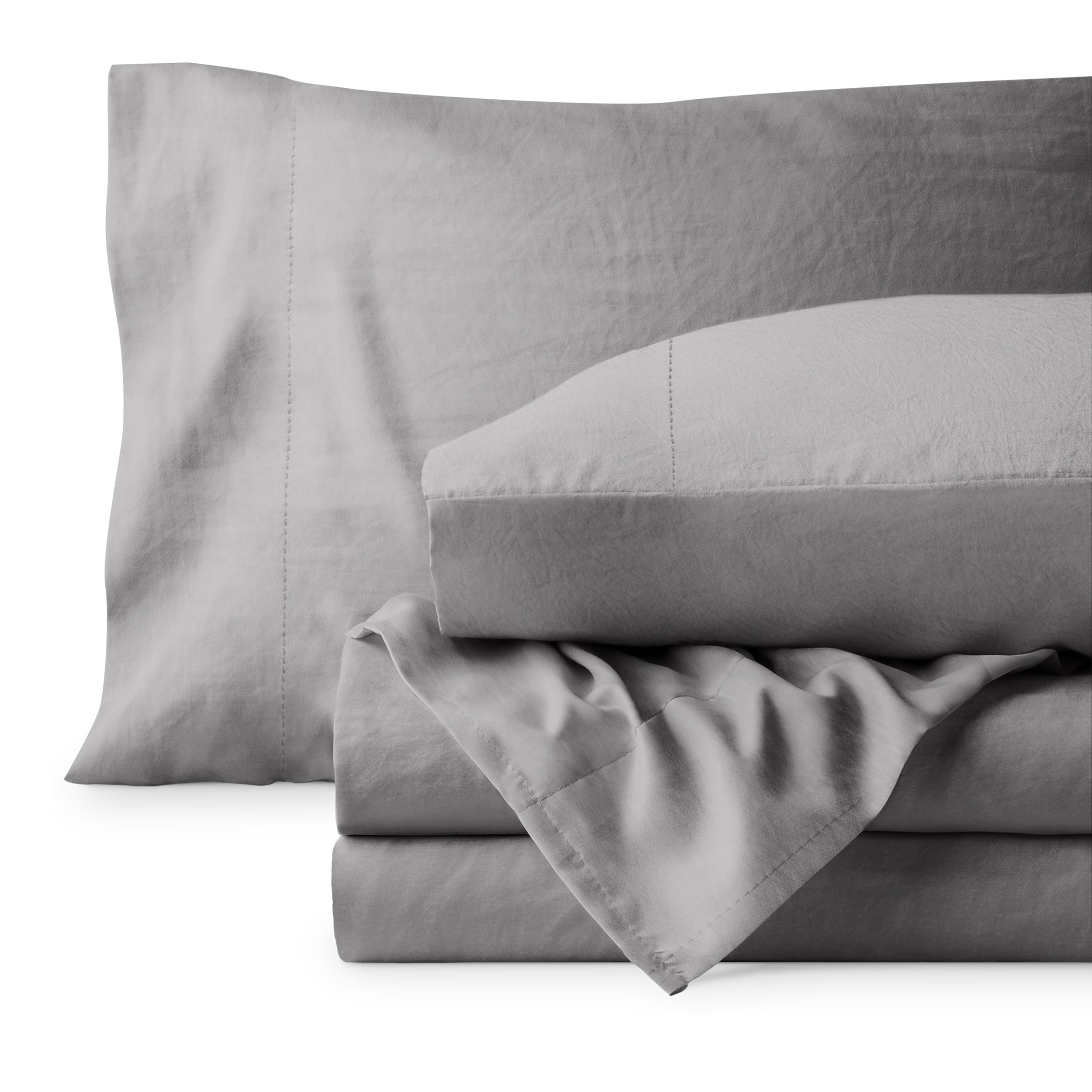 Washed sheet set folded