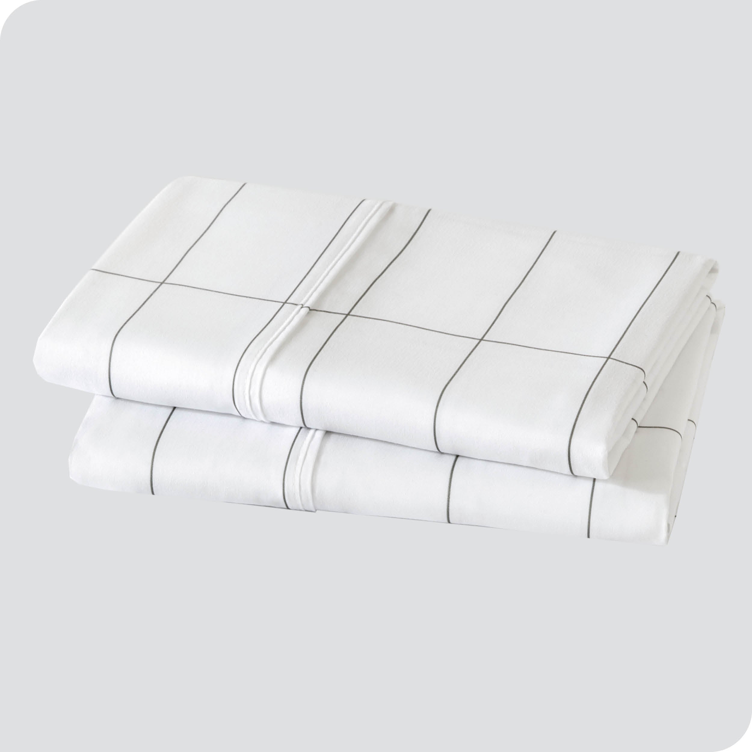 Two pillowcases folded and stacked