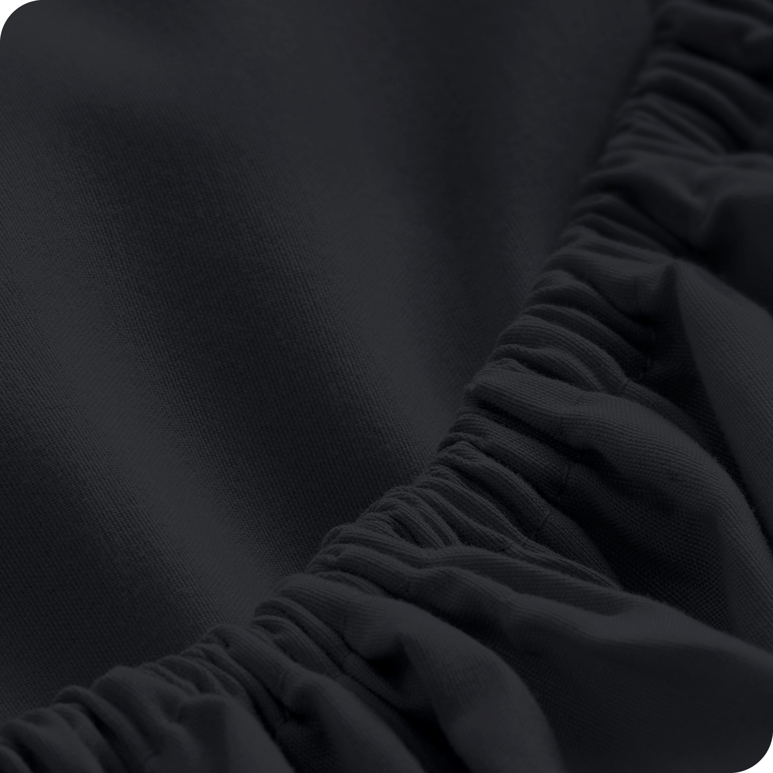 Close up of the elastic on a fitted sheet