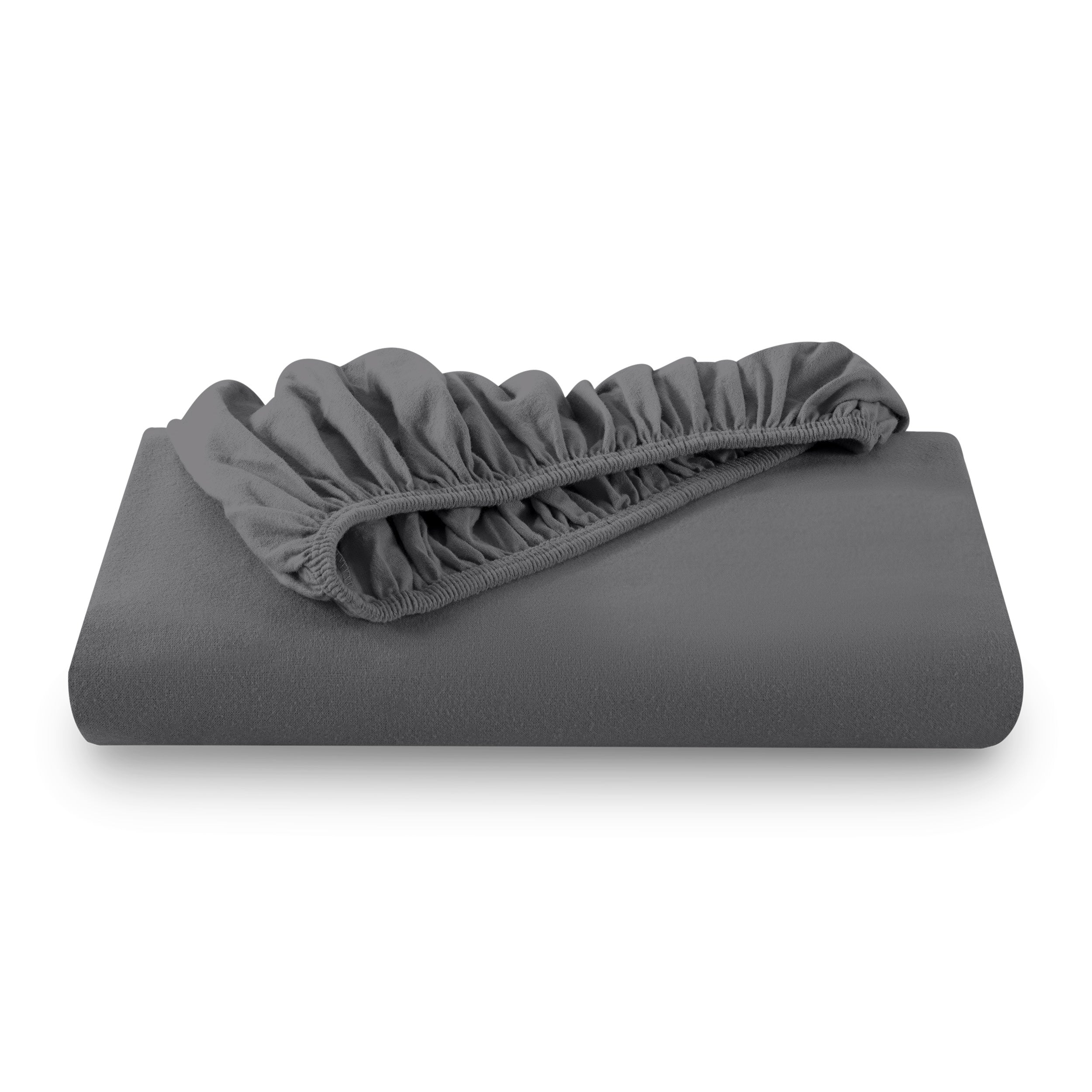 A flannel fitted sheet folded