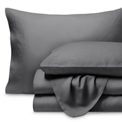 Linen sheet set folded and stacked neatly