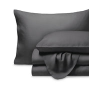 Linen sheet set folded and stacked neatly