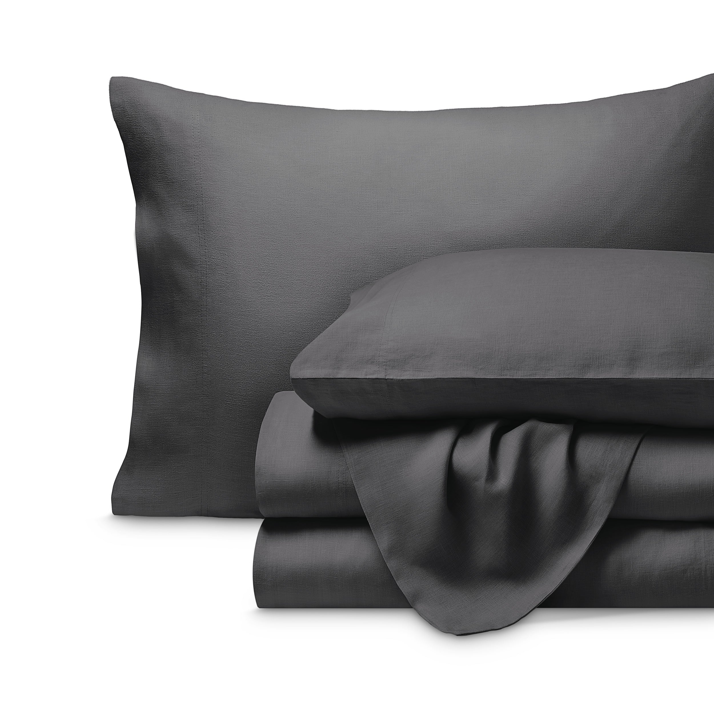 Linen sheet set folded and stacked neatly