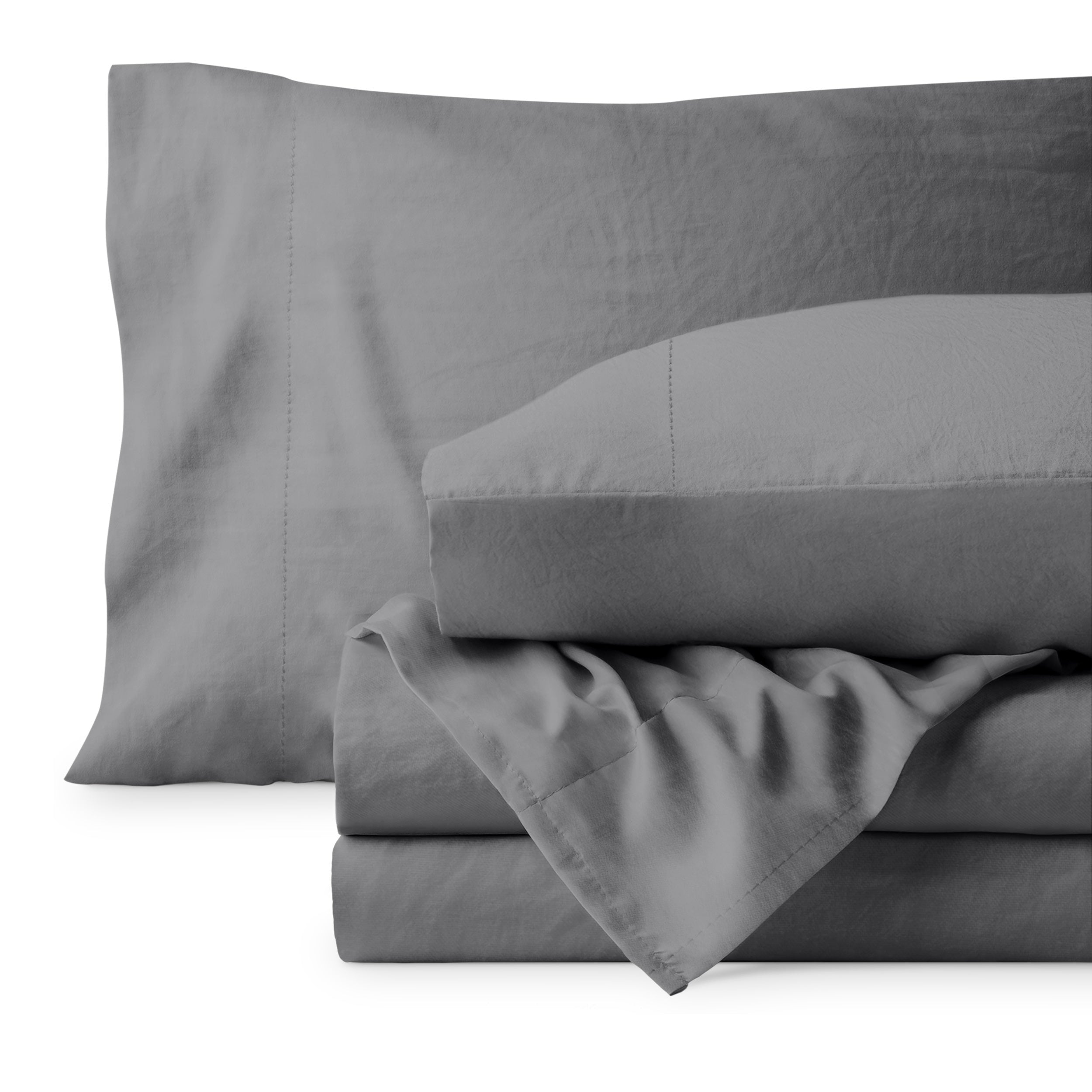 Washed sheet set folded