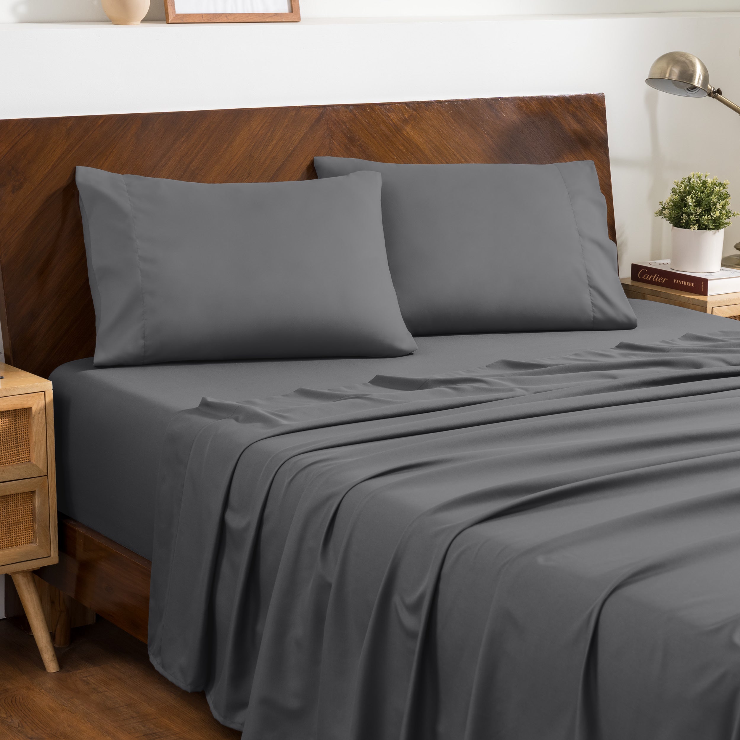 Microfiber envelope pillowcase sheet set