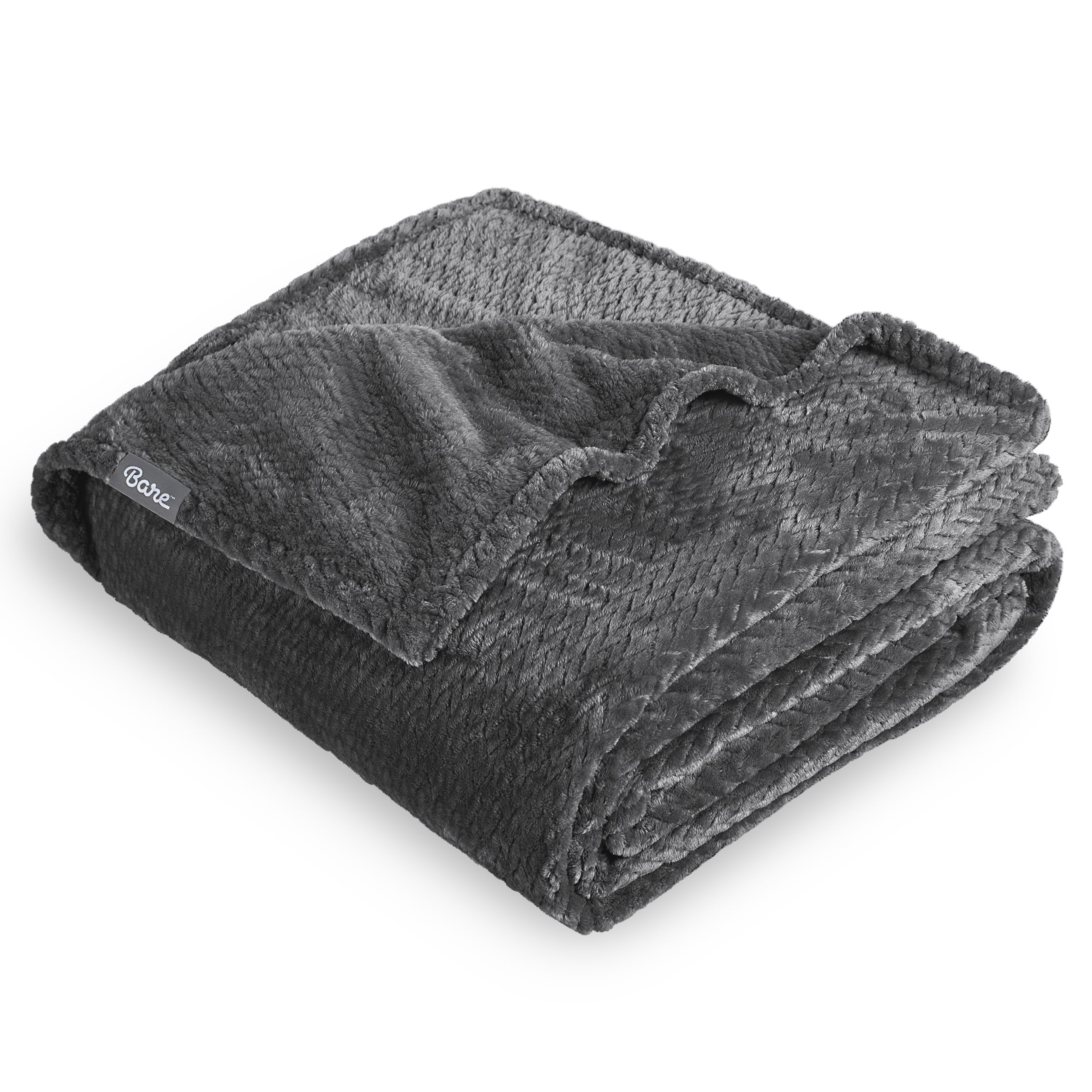 A folded microplush blanket
