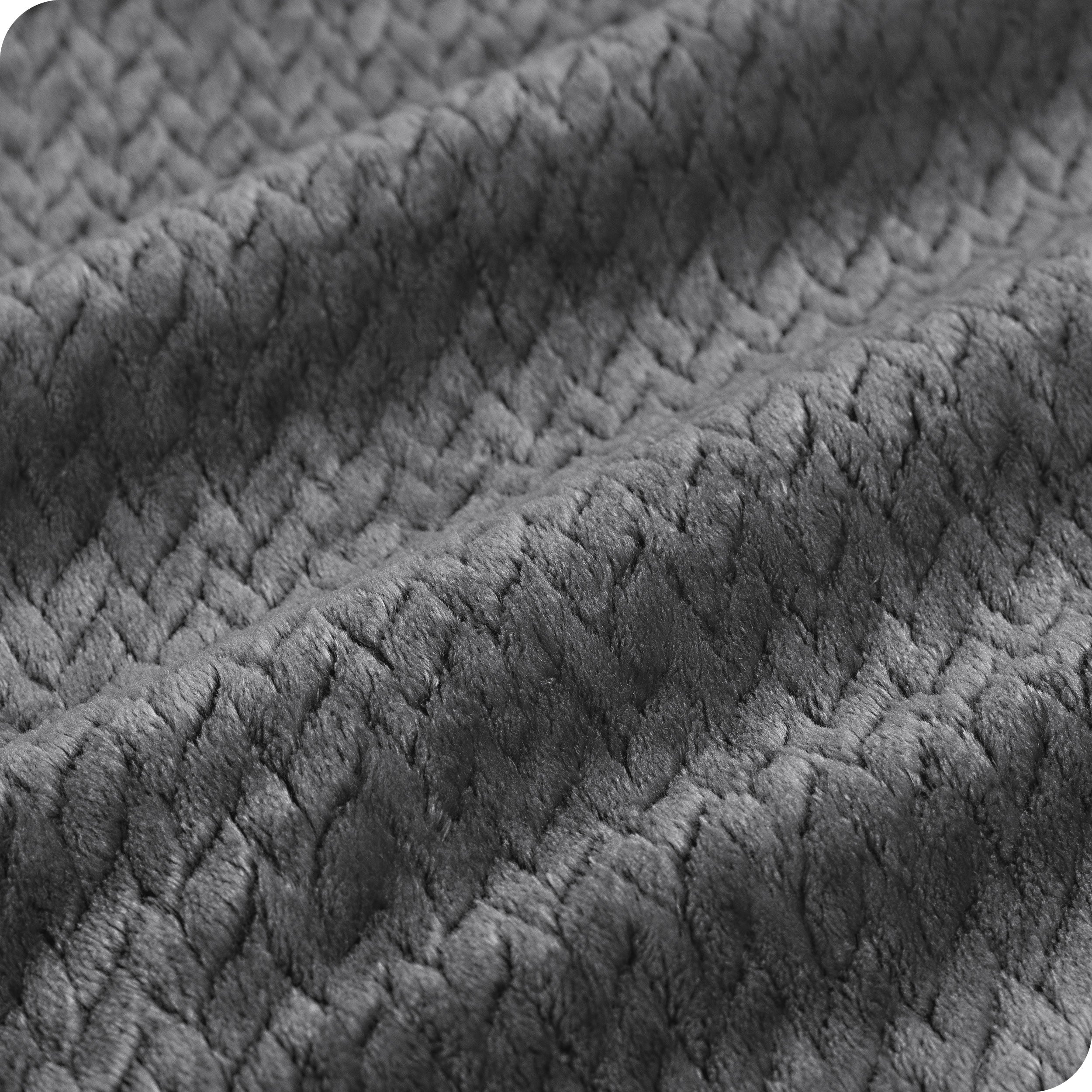Close up of a chevron microplush blanket showing the texture