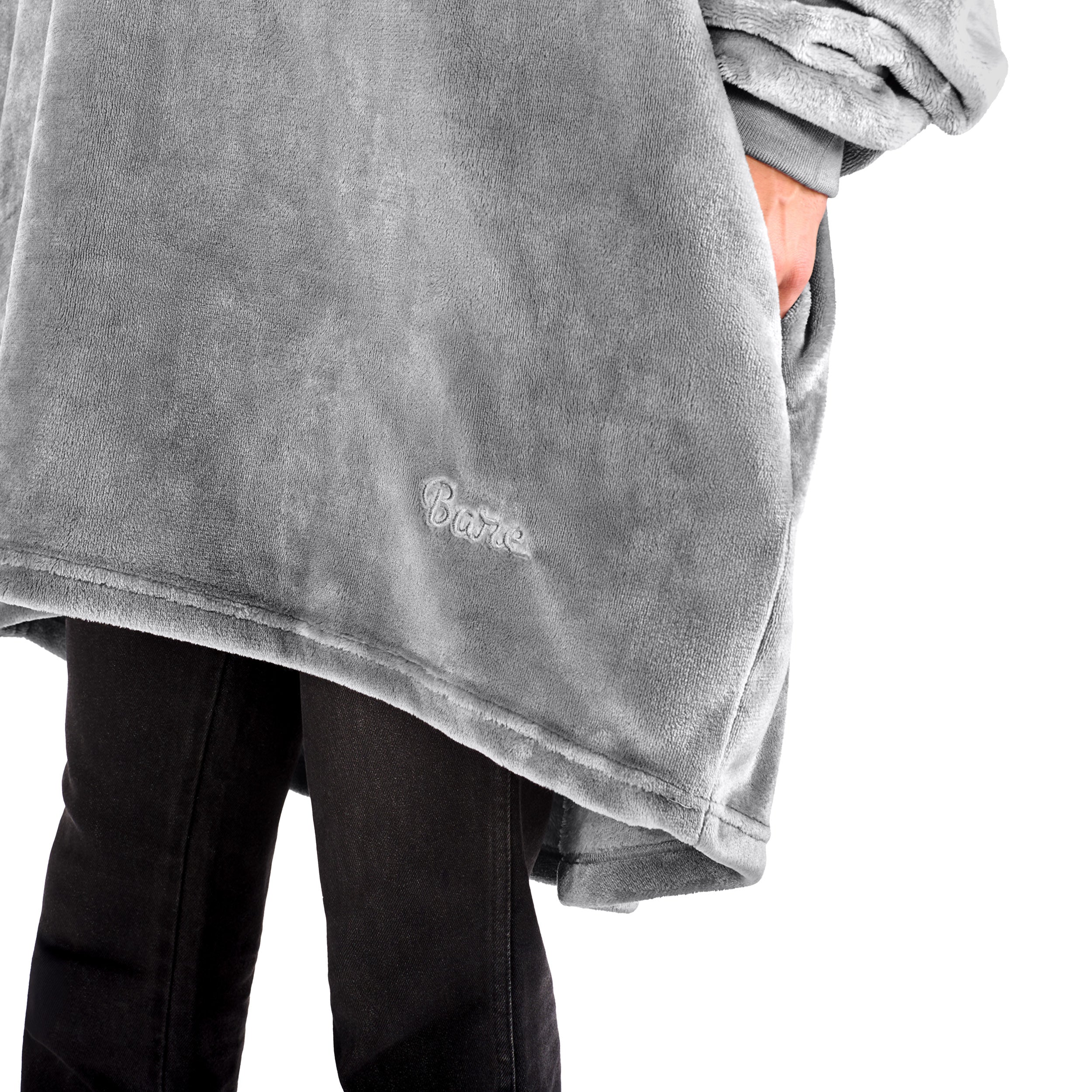 Close up of a microplush wearable blanket