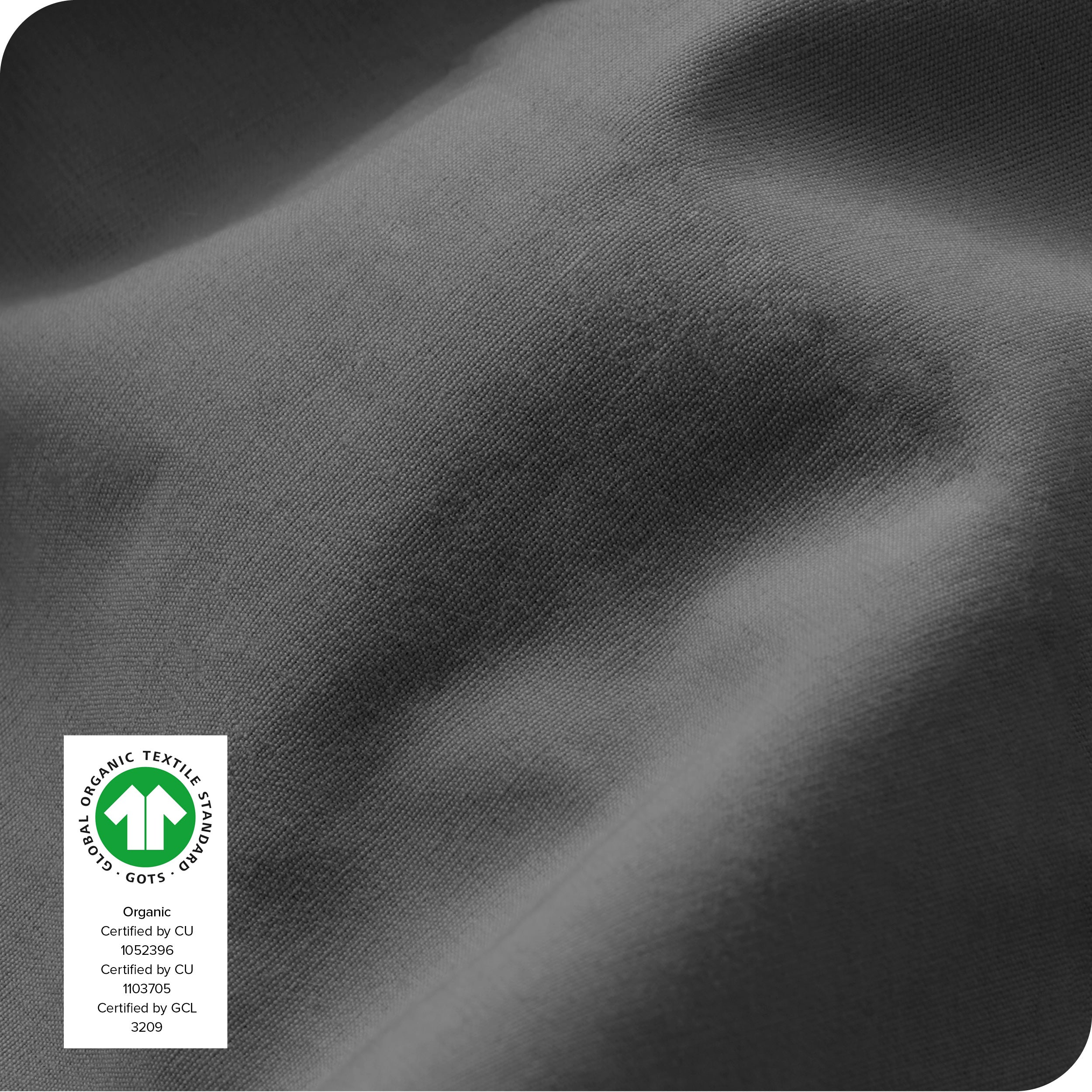 Close up of the percale fitted sheet fabric