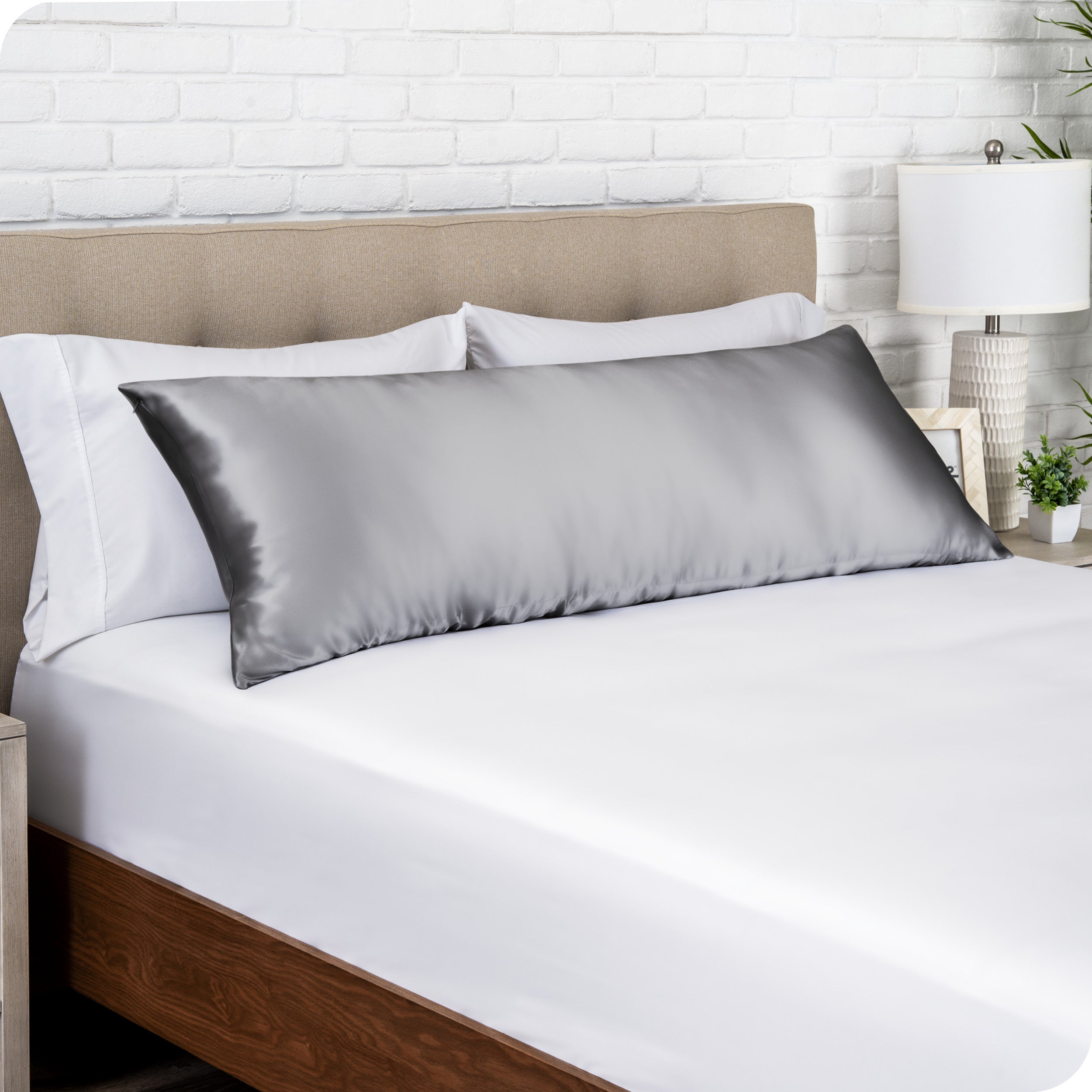 A satin body pillowcase on a pillow