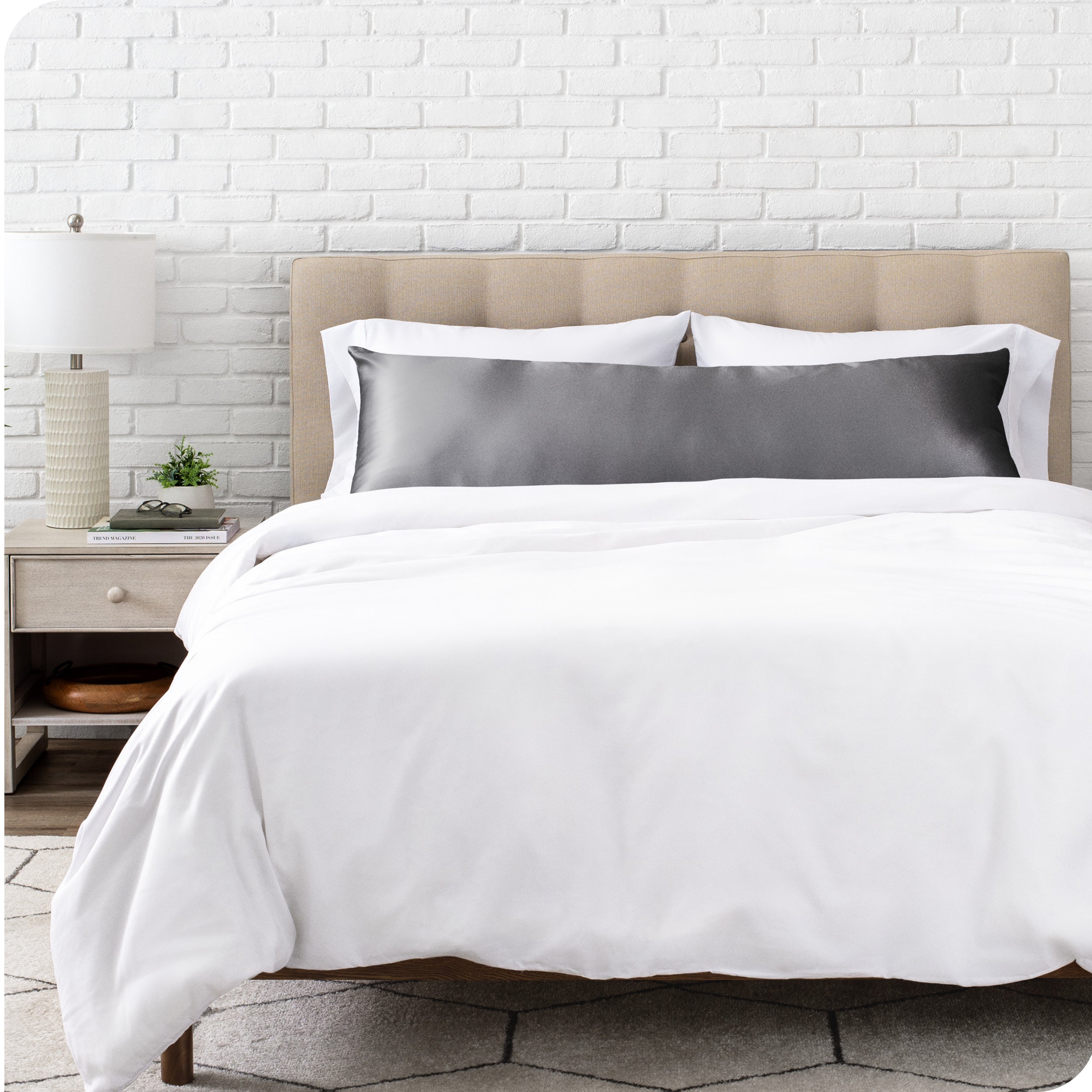 A satin body pillowcase on a pillow