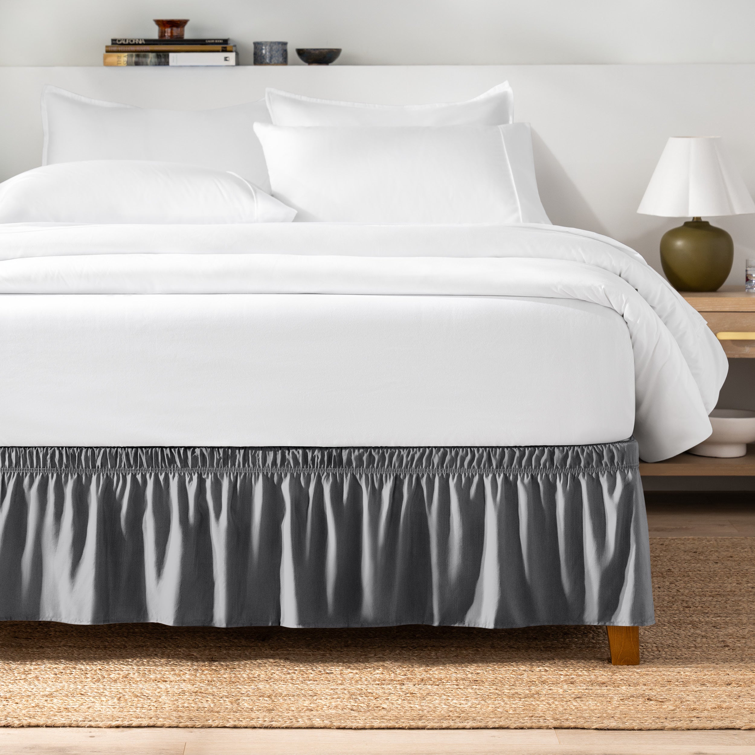 Home Soft Things 18" Pleated Bed Skirt – Solid Brushed Microfiber, Dust Ruffle