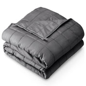 A cotton weighted blanket folded neatly