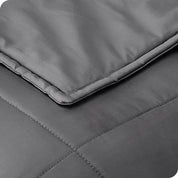 Close up of the stitching on a cotton weighted blanket
