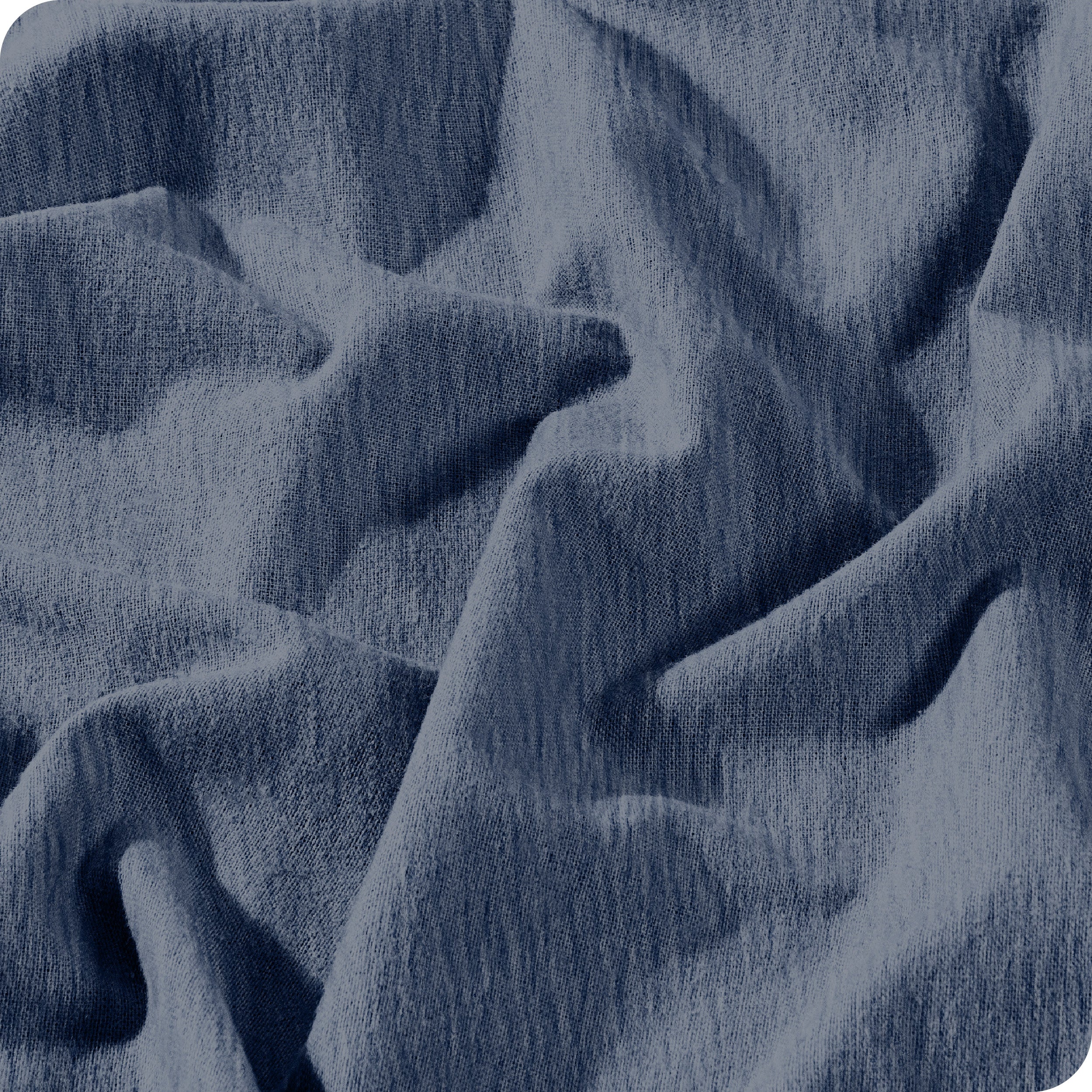 A close up of the flannel duvet cover showing the texture.