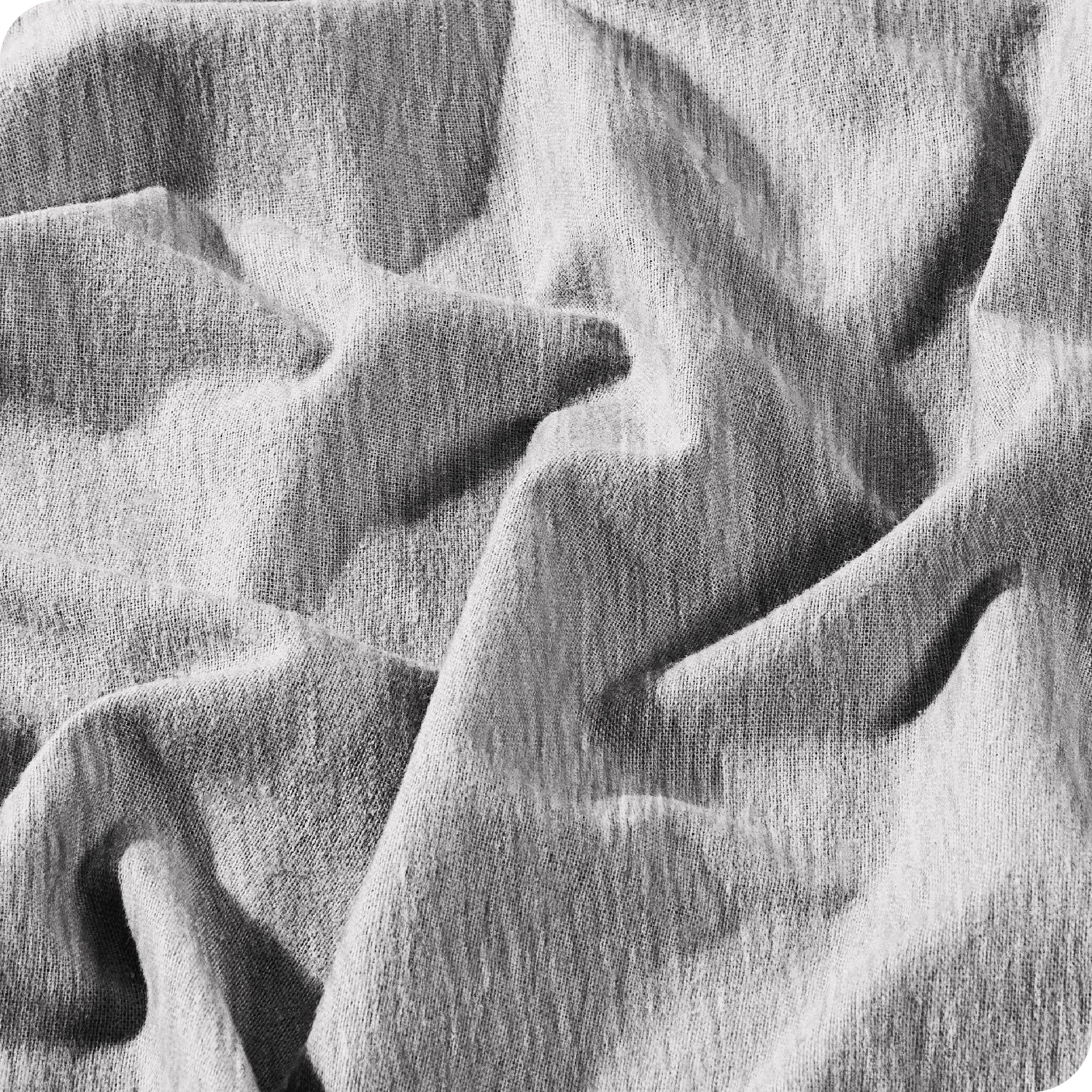 A close up of the flannel duvet cover showing the texture.