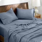 TENCEL™ Lyocell sheets on a bed. The flat sheet is folded over itself slightly.
