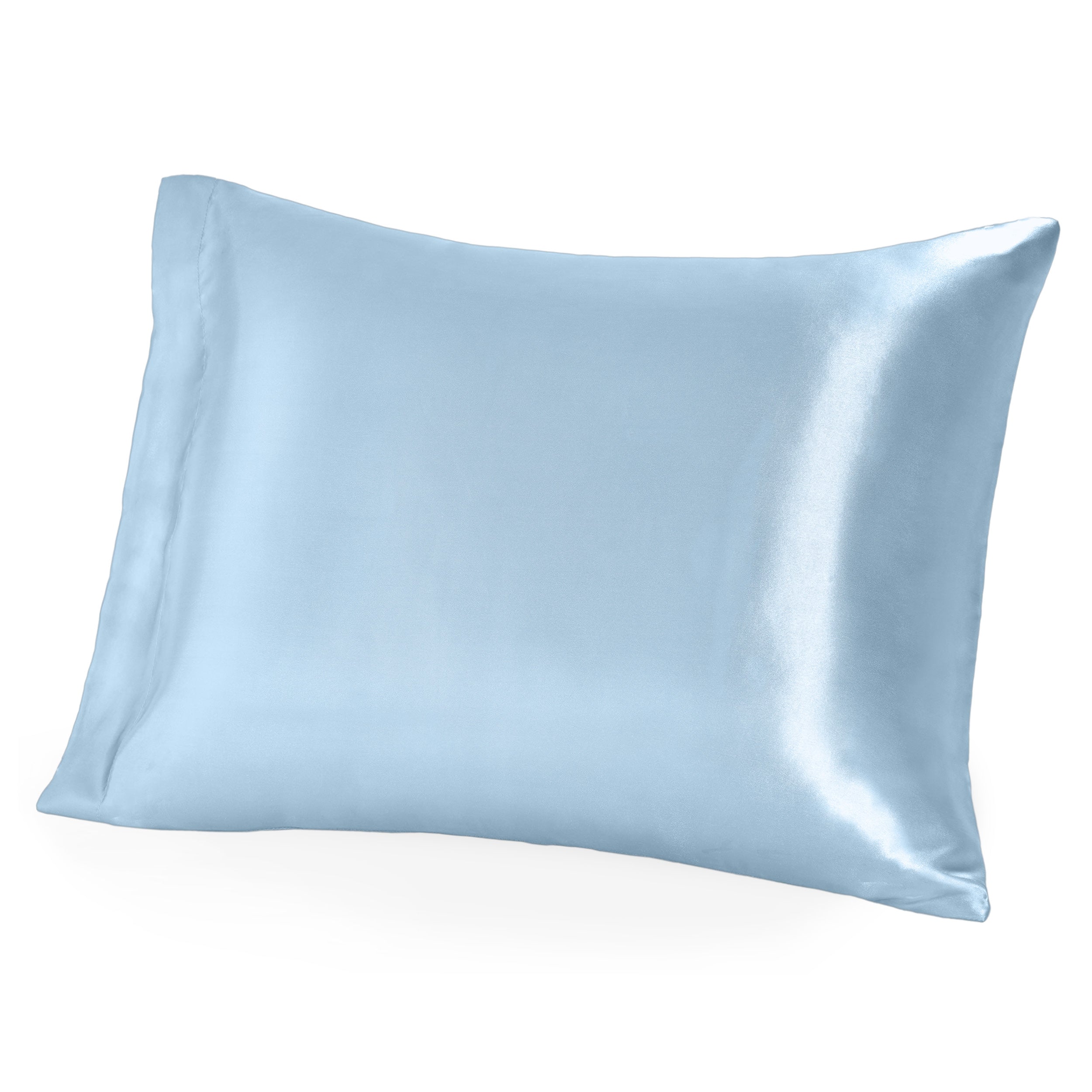 A single mulberry silk pillowcase on a pillow