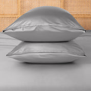 Bamboo pillowcases on a matching sheet
