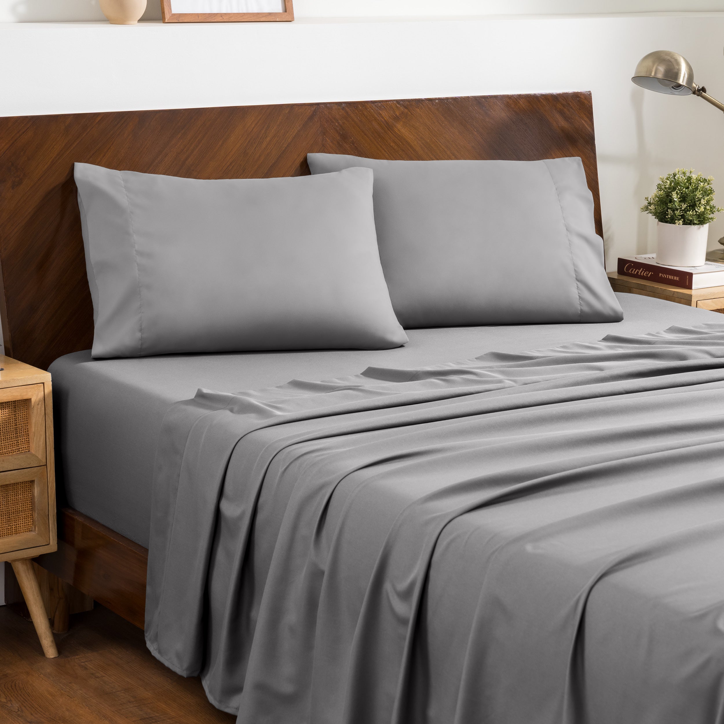 Microfiber envelope pillowcase sheet set
