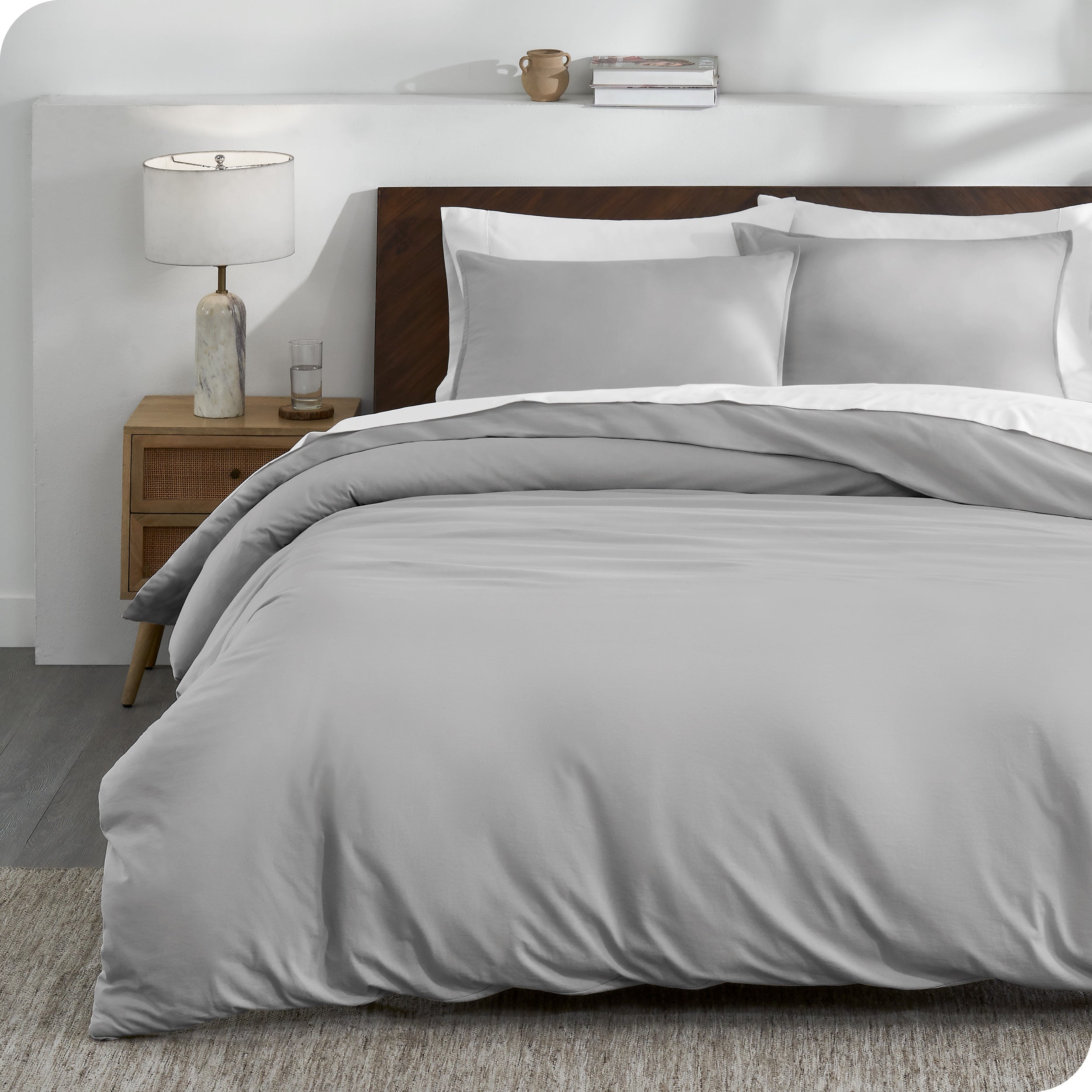 A jersey duvet set on a bed
