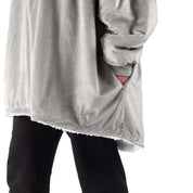 Close up of the pocket on a wearable blanket