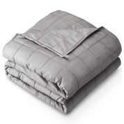 A cotton weighted blanket folded neatly