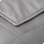 Close up of the stitching on a cotton weighted blanket