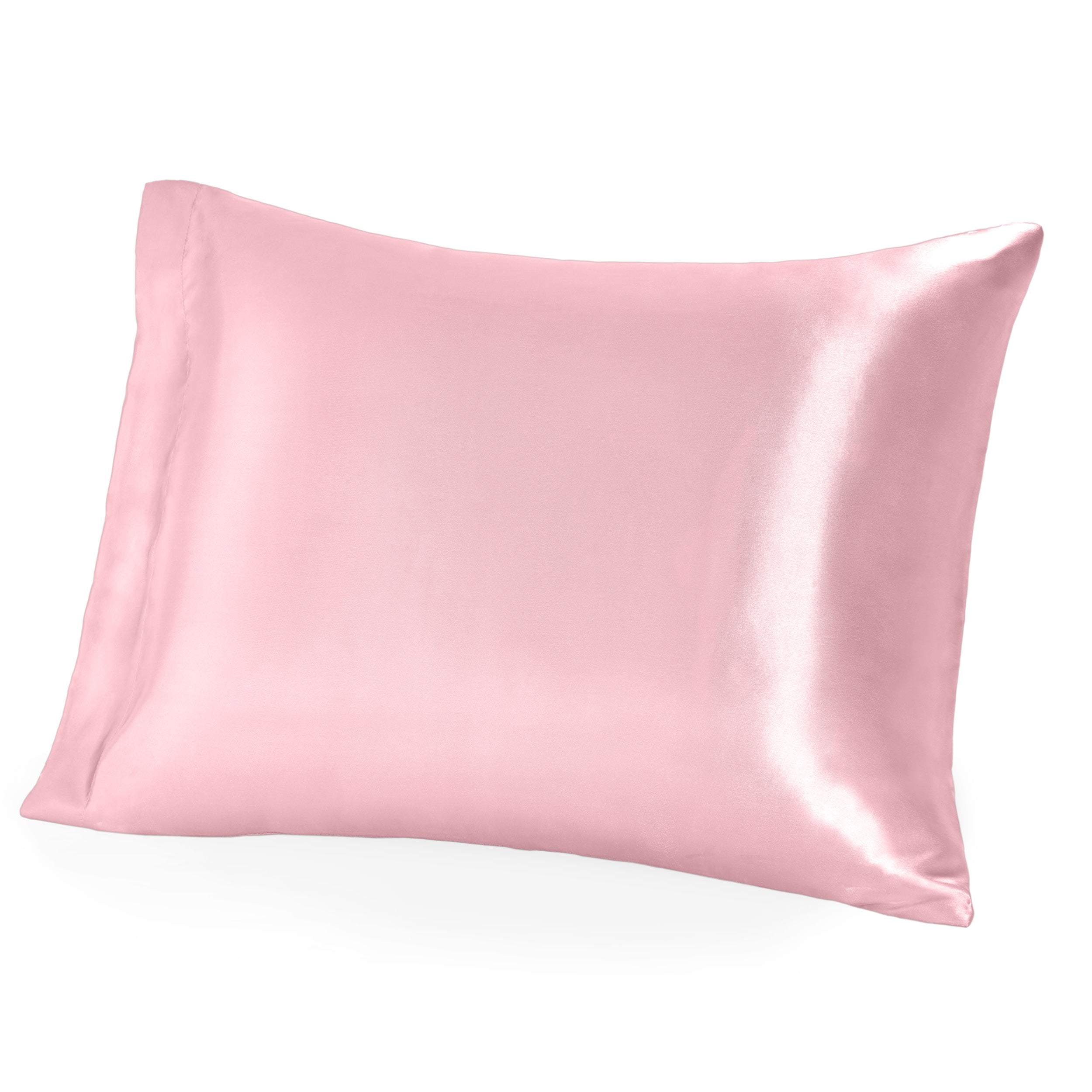 A single mulberry silk pillowcase on a pillow