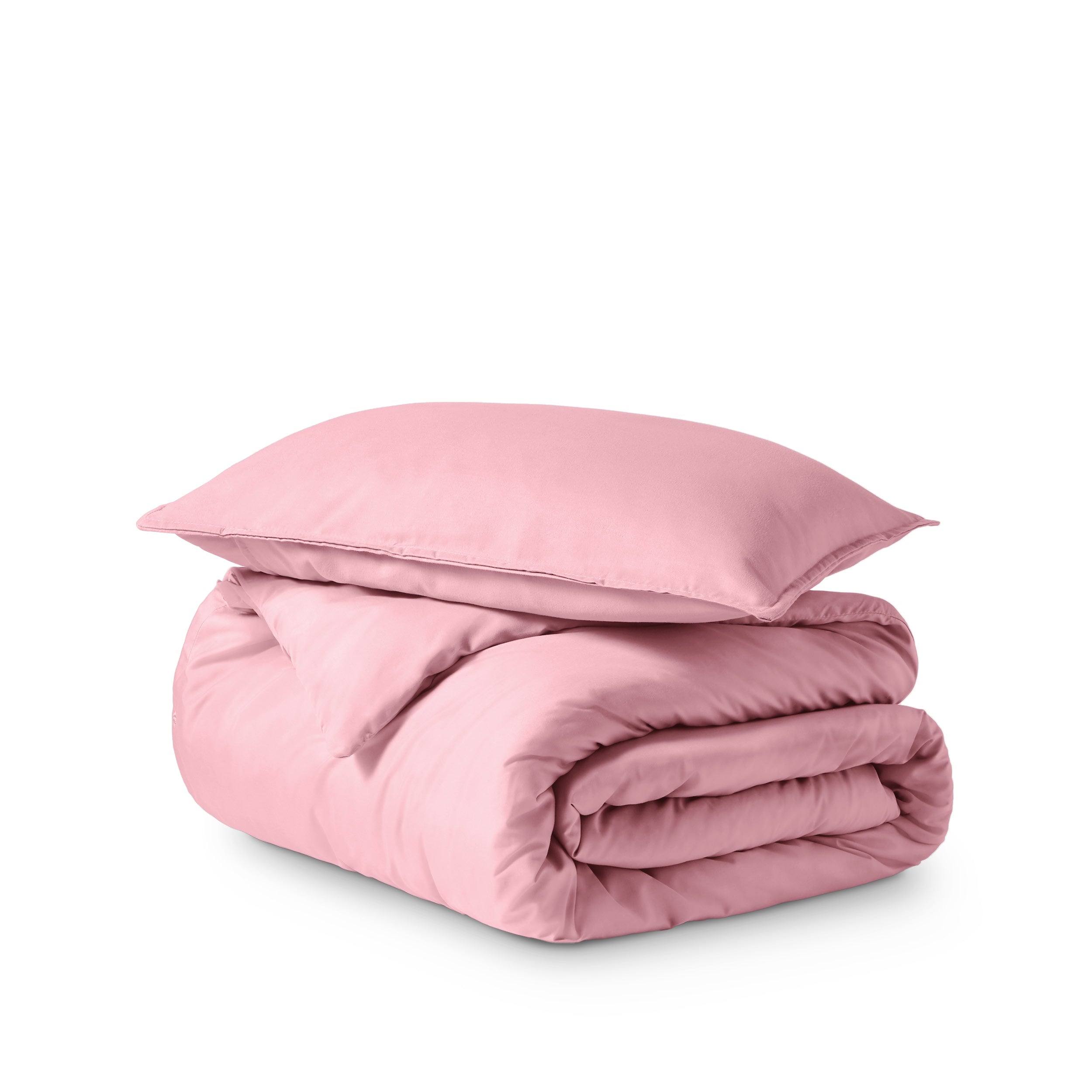 Microfiber duvet cover set folded and stacked