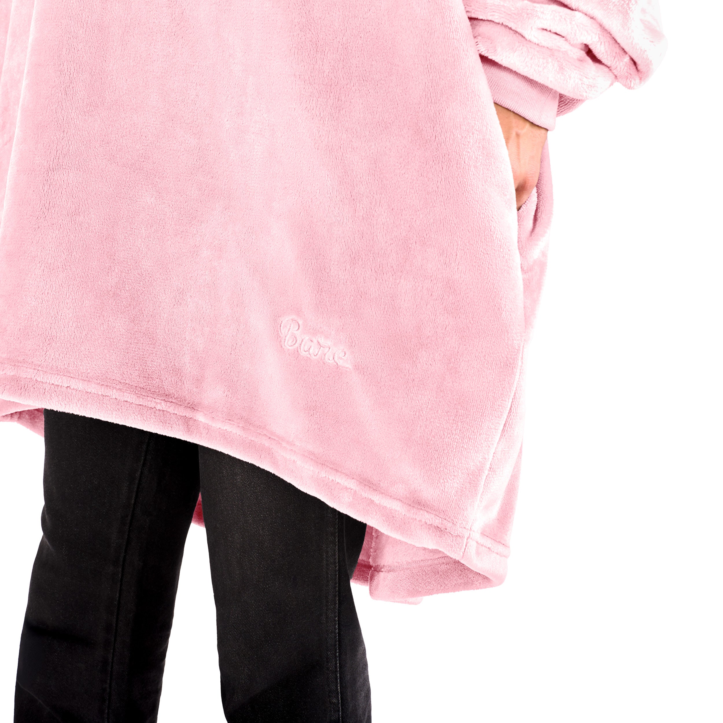 Close up of a microplush wearable blanket