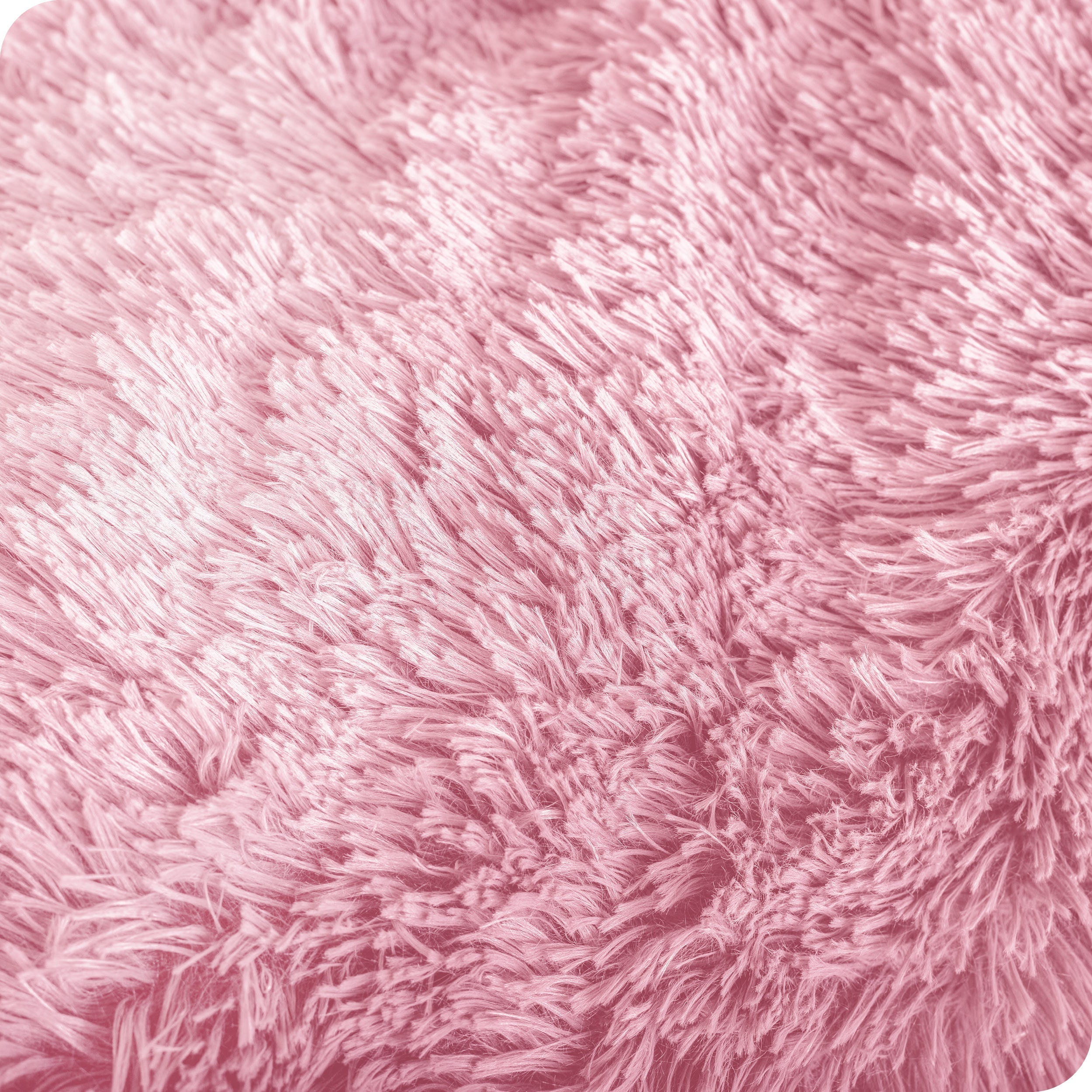 Close up of the soft texture of a shaggy faux fur sherpa blanket