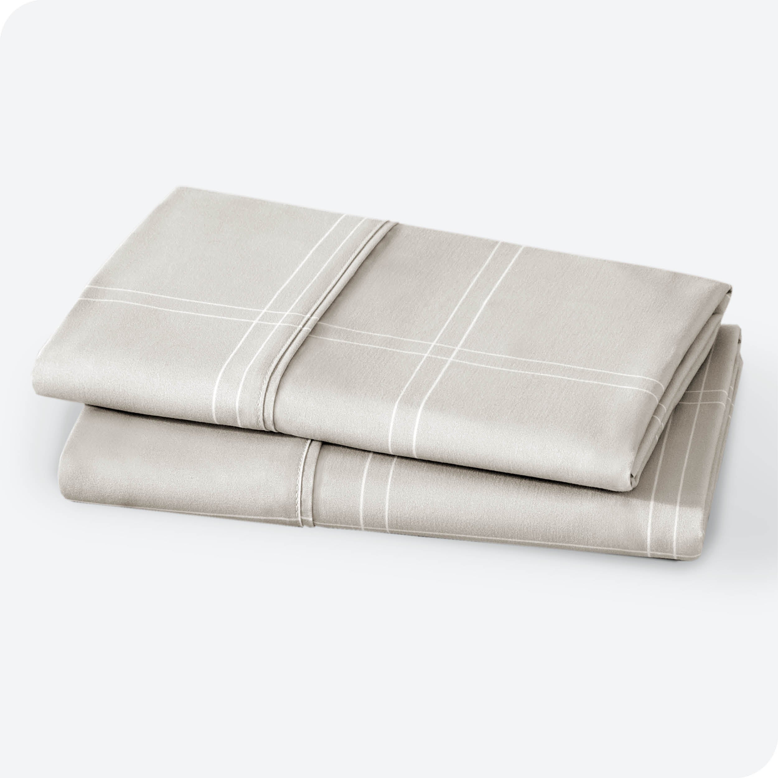 Two pillowcases folded and stacked