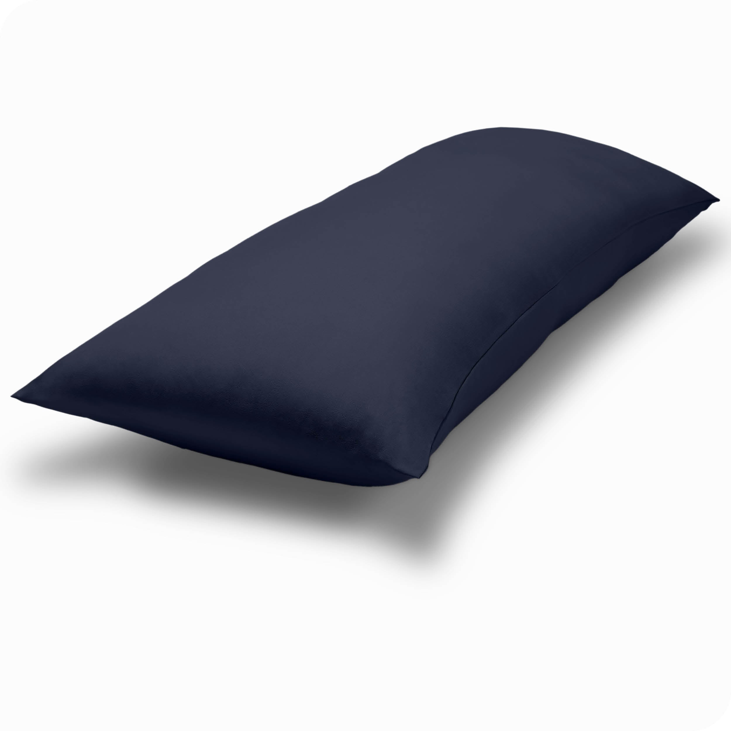 A body pillow cover on a pillow on a plain white background