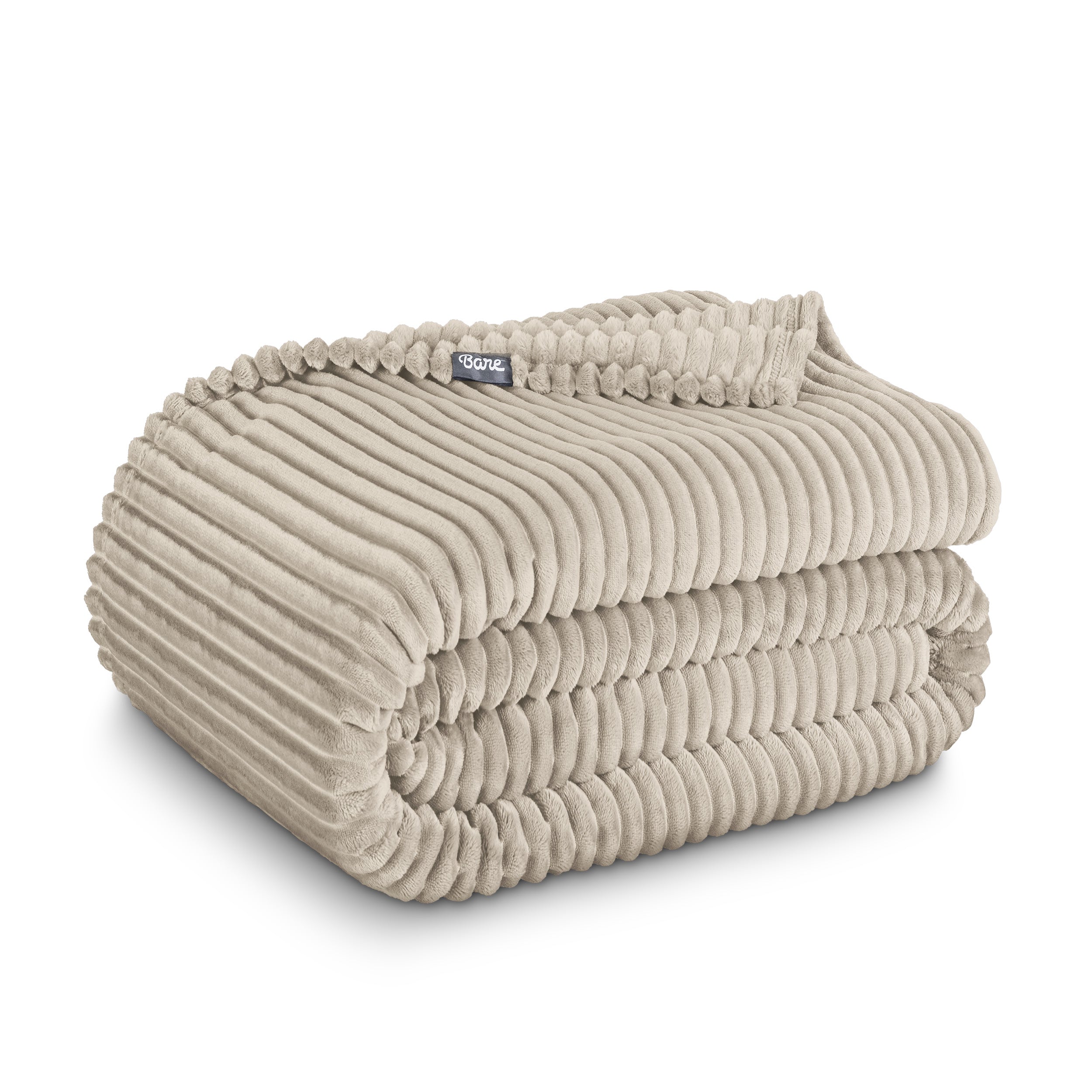 A folded microplush blanket