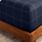 Close up of a microfiber sheet to show material and pattern. 
