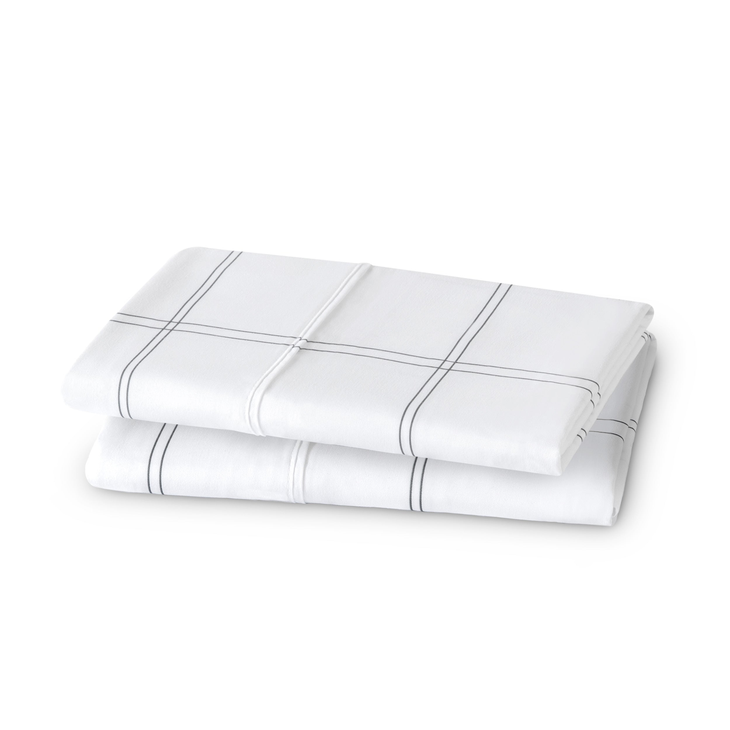 Two printed pillowcases folded and stacked