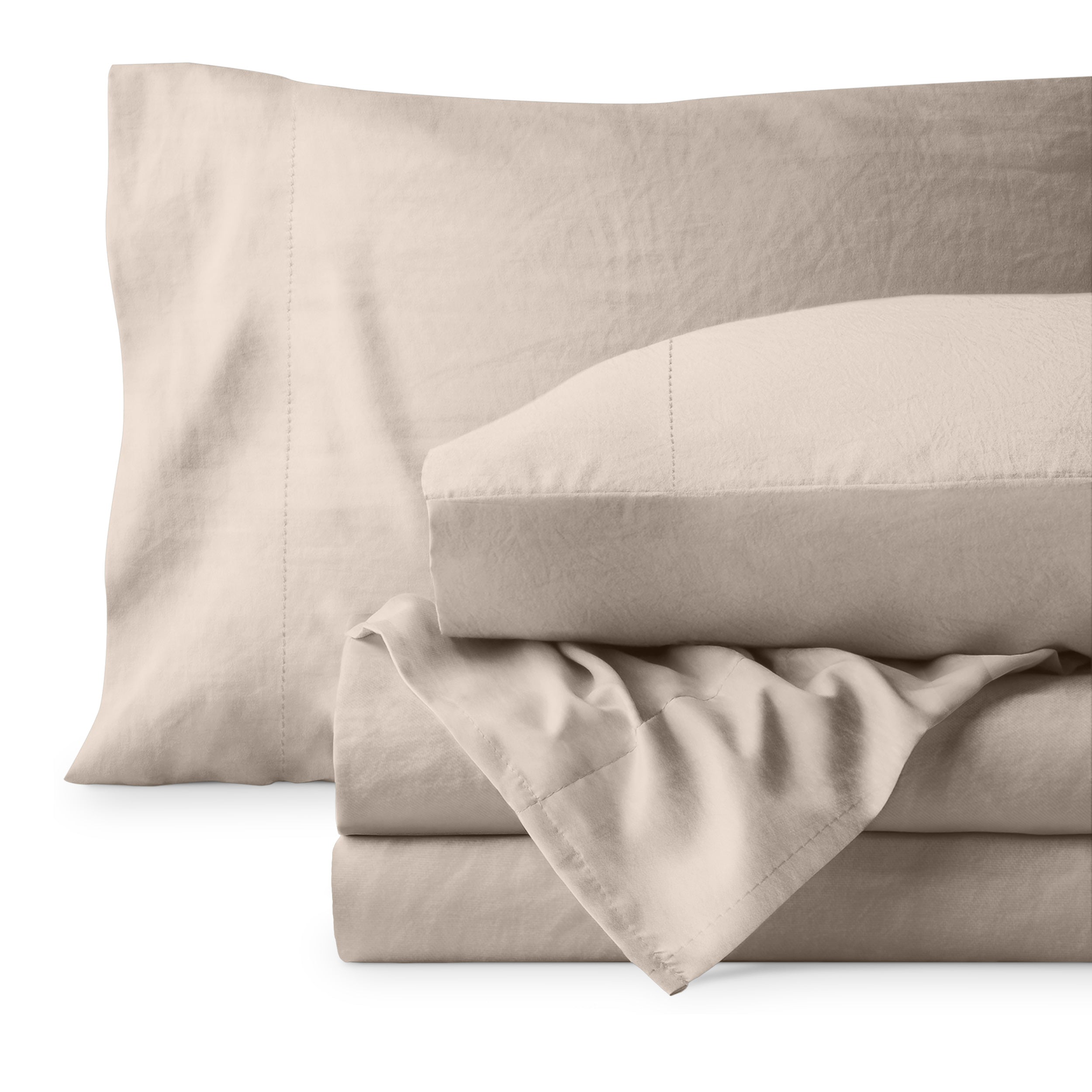Washed sheet set folded