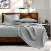Matching sheets and pillowcases on a bed