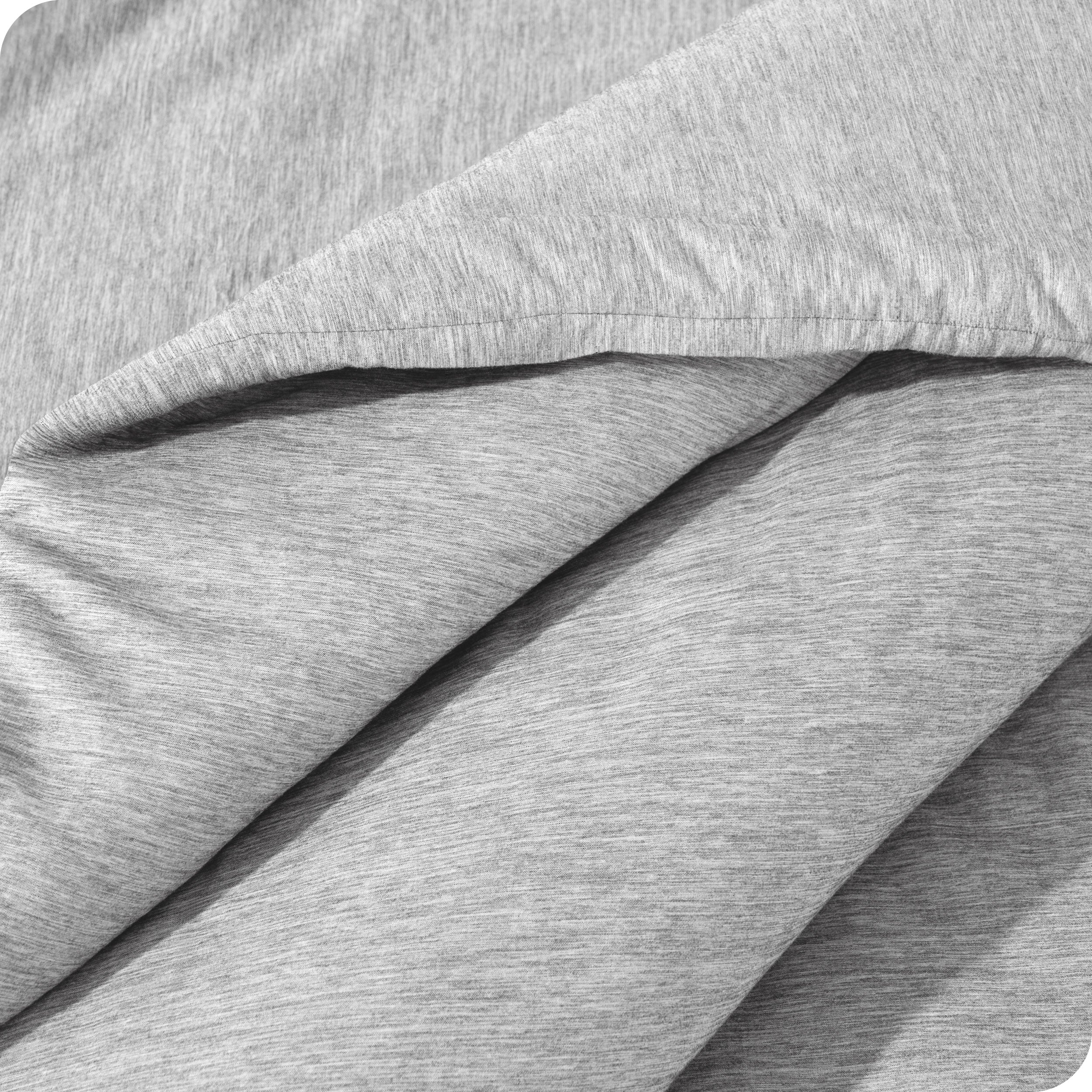 A close up of a corner of the microfiber comforter
